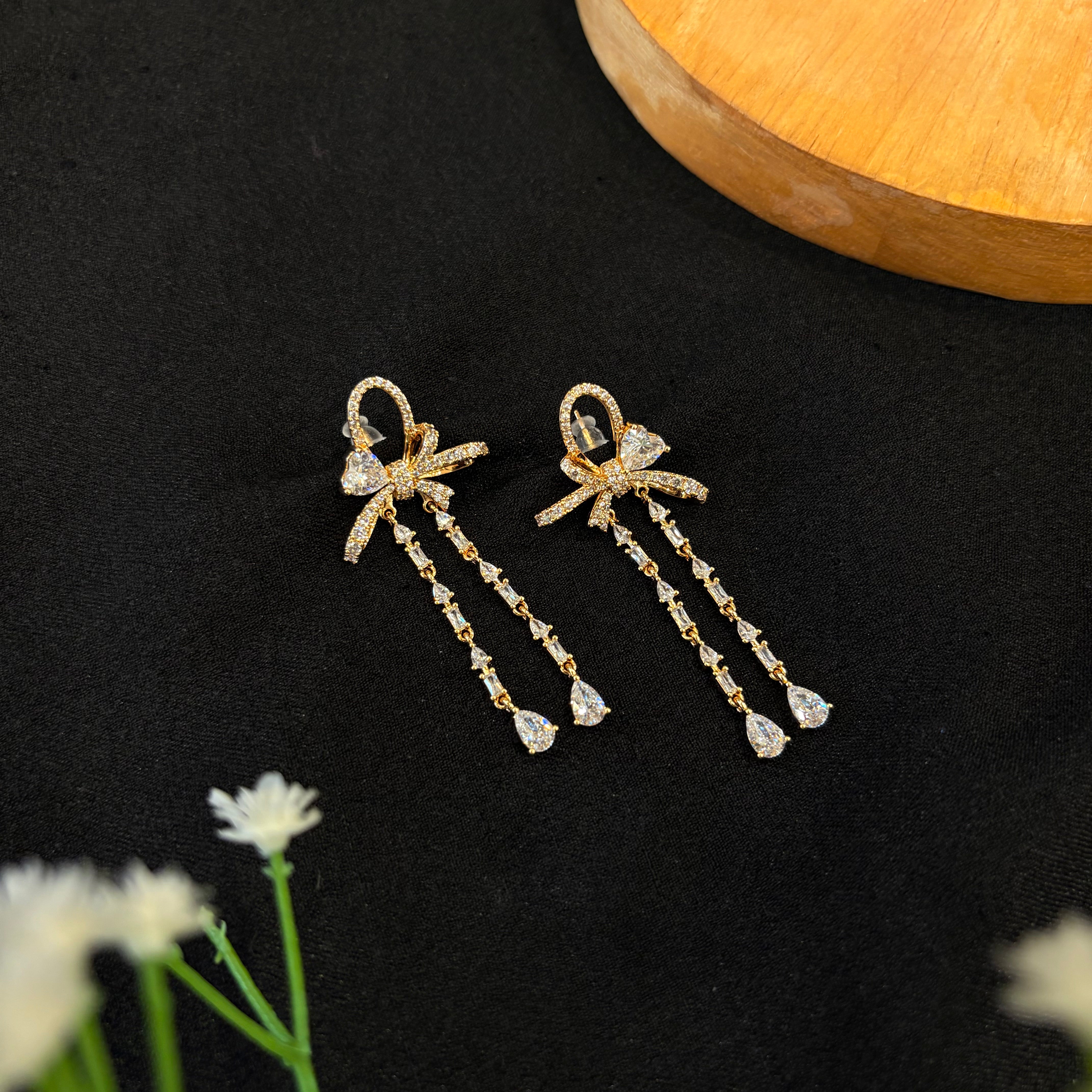 Elara Bow Drop Earrings