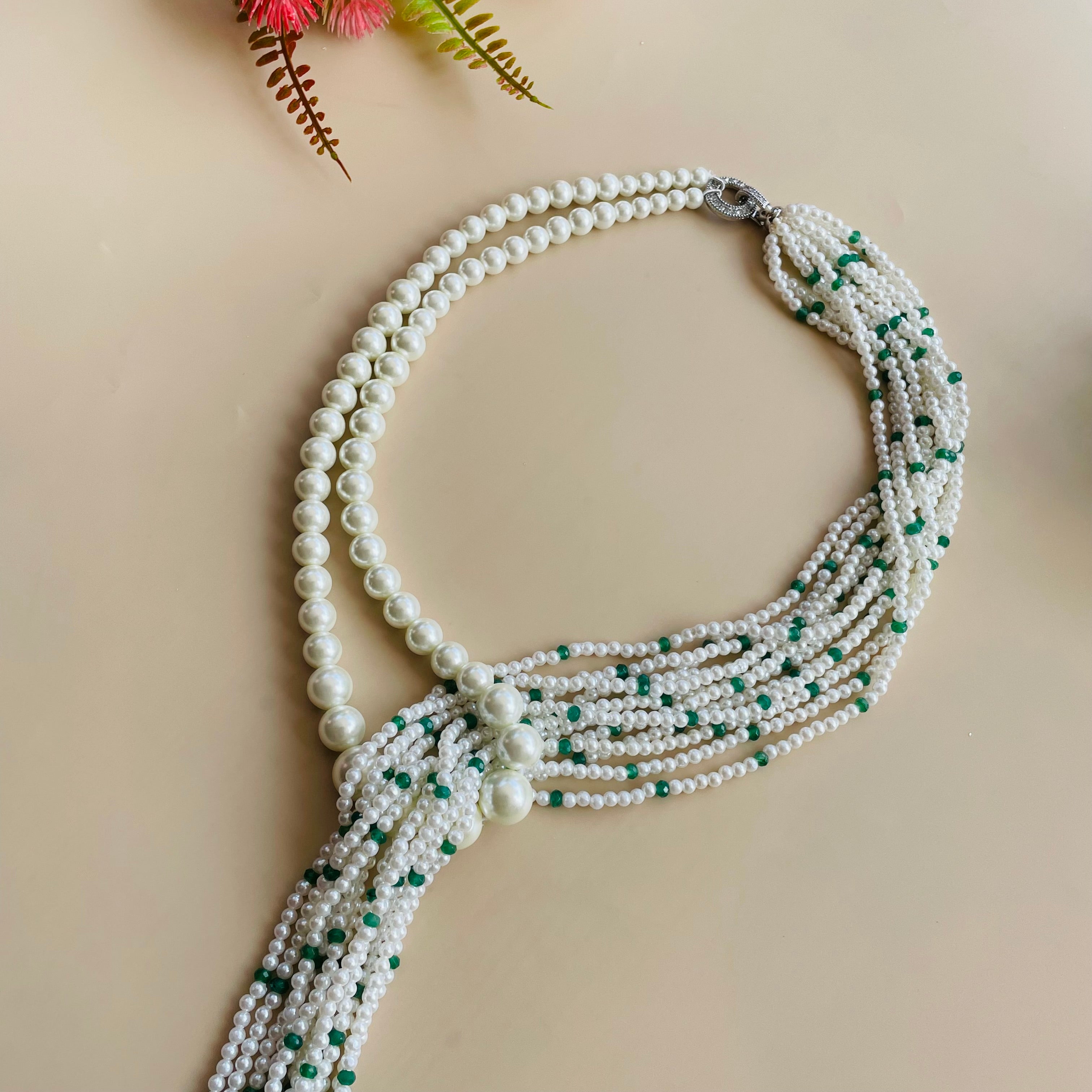 Nayaab Sara Pearl Long Neckpiece