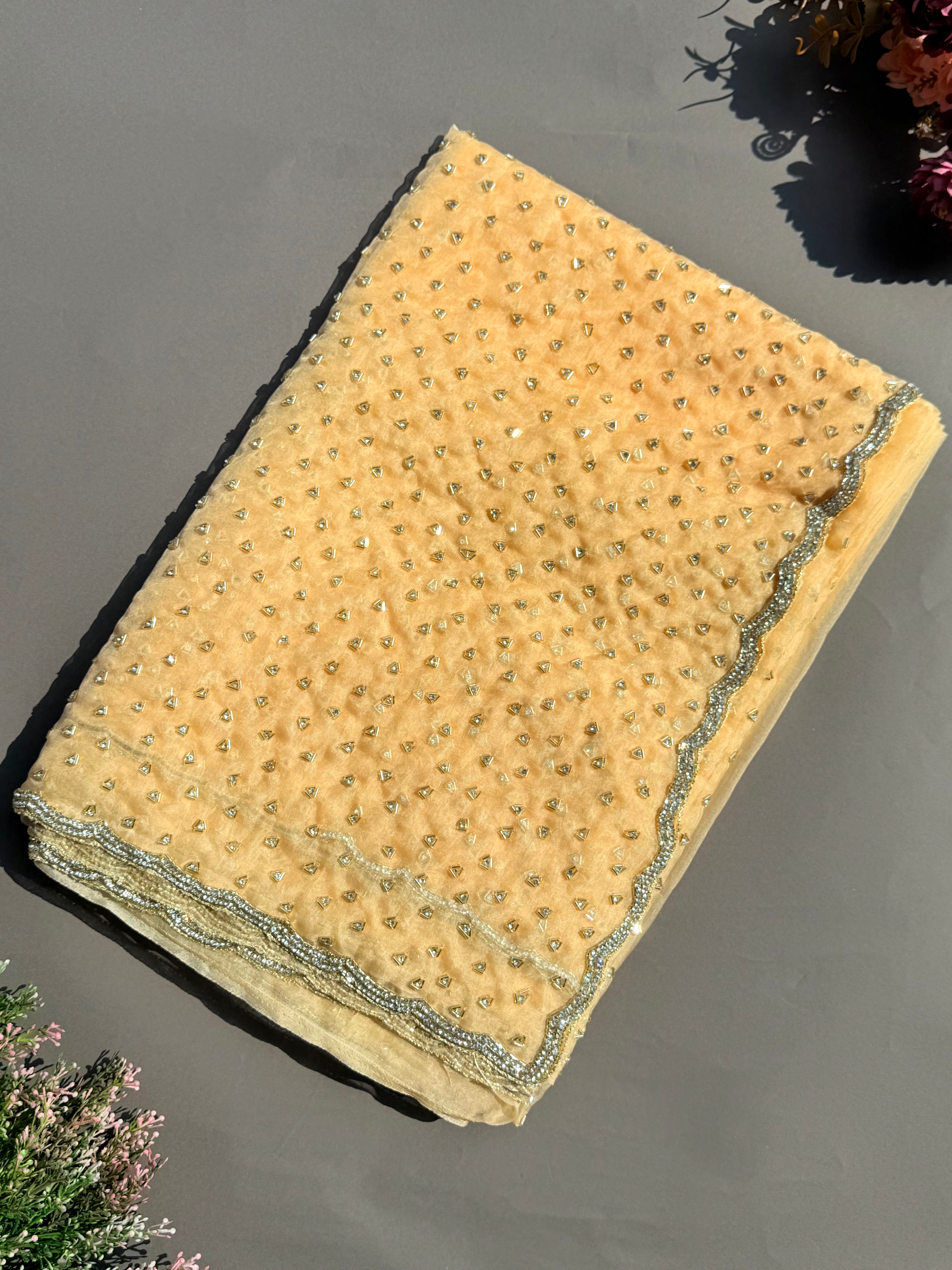 Raina Organza Saree - Yellow