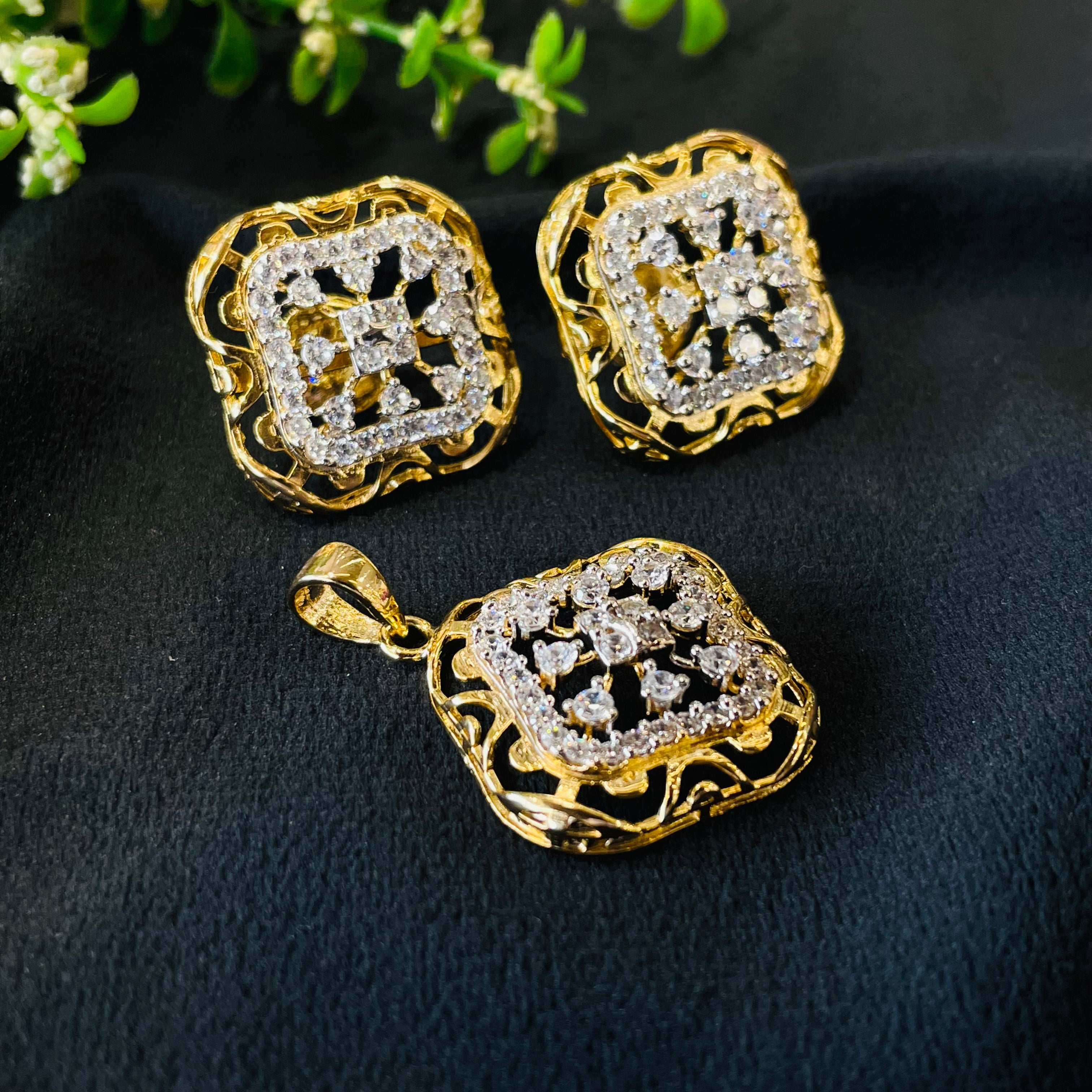 Vs Sterling Silver Pendant Set 05 14g