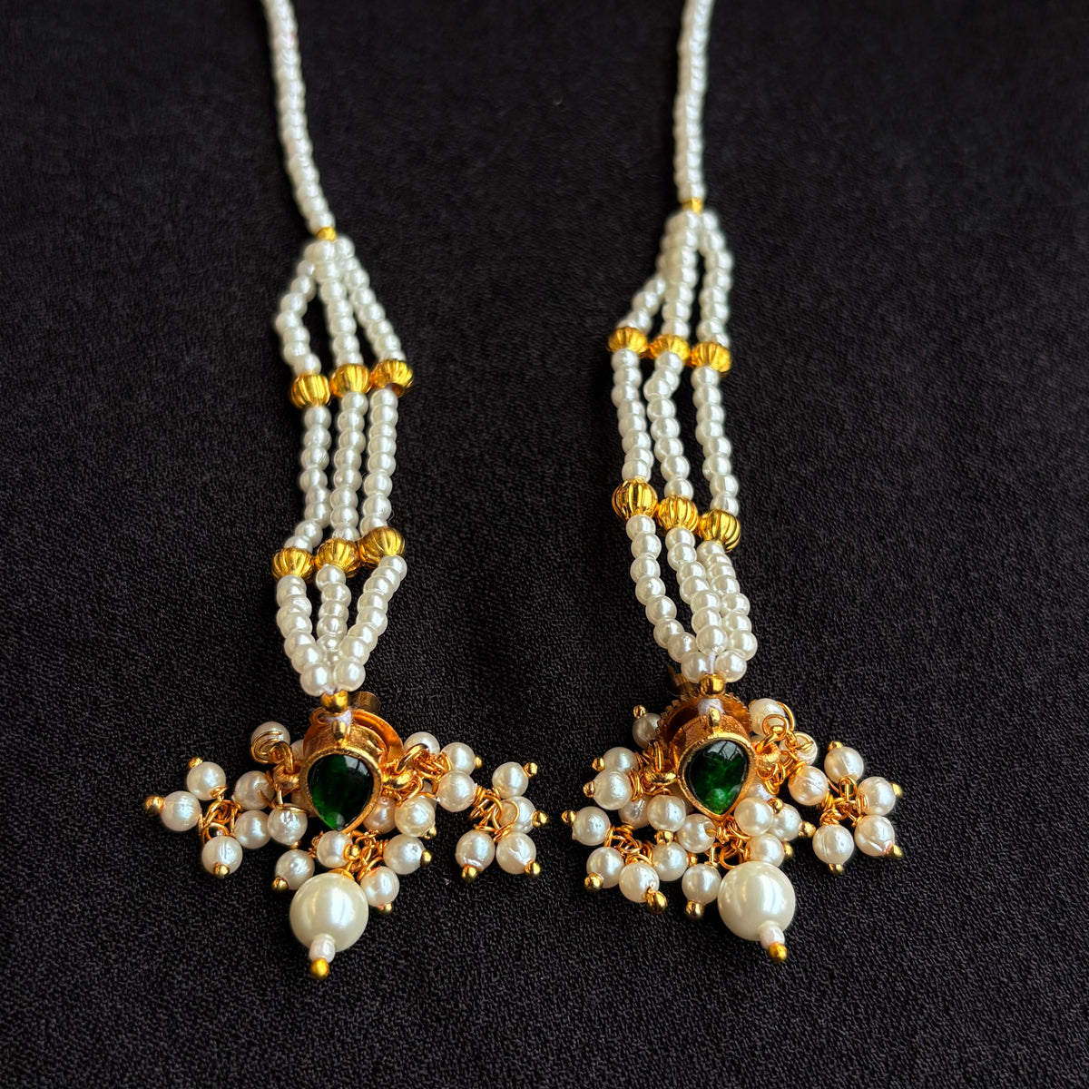 Meher Emerald Pearl Earrings