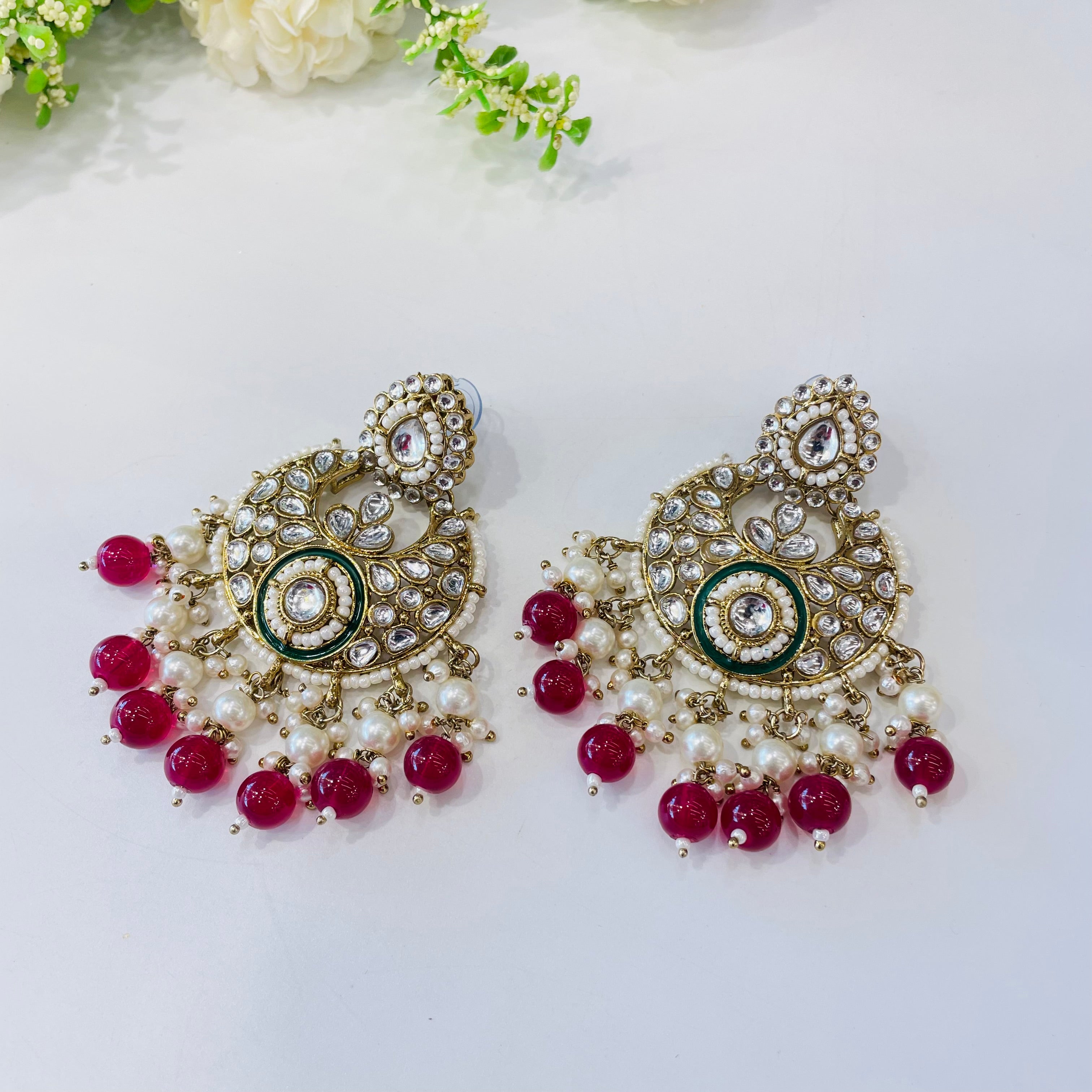 Nayaab Diya earrings with tikka