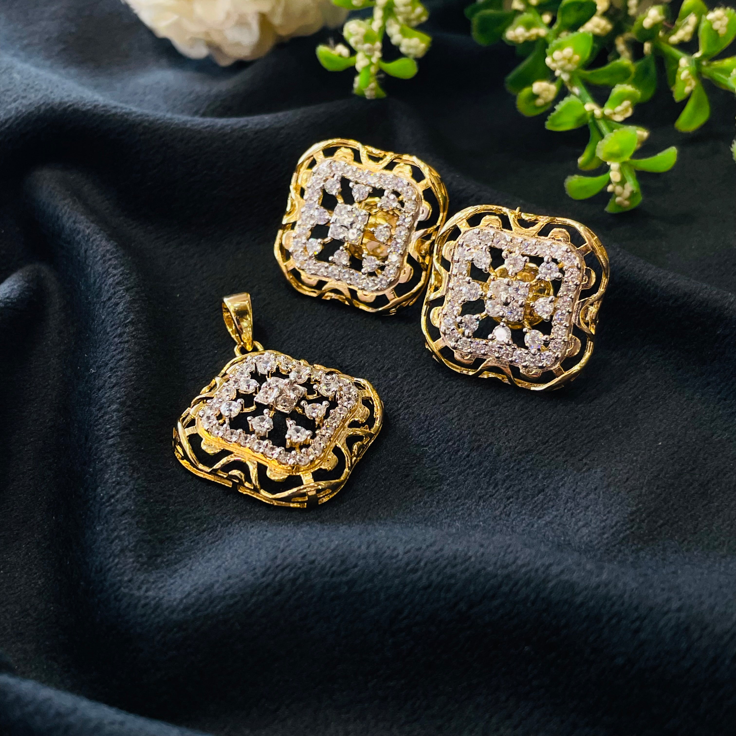 Vs Sterling Silver Pendant Set 05 14g