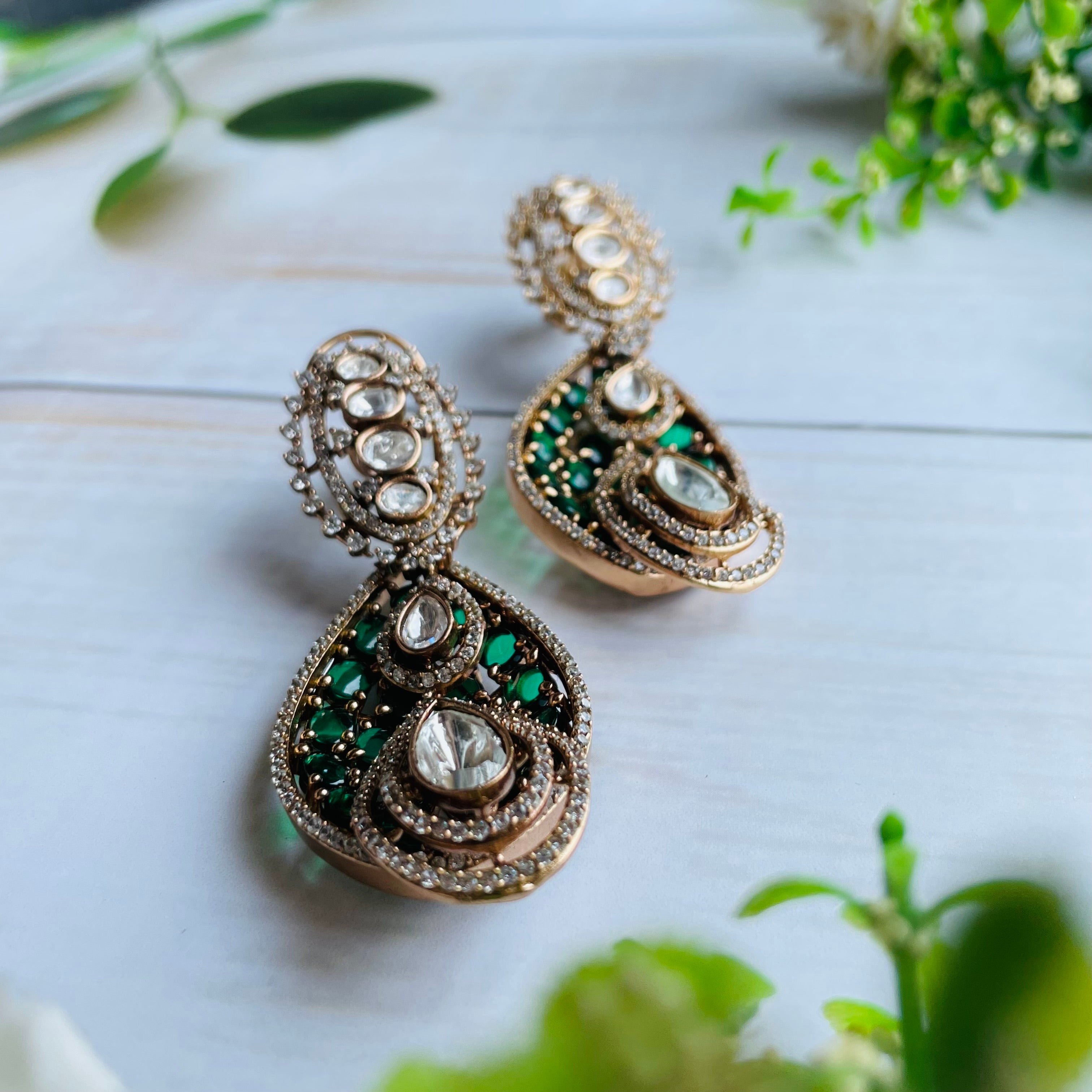 Nayaab Ruhani Polki Earrings
