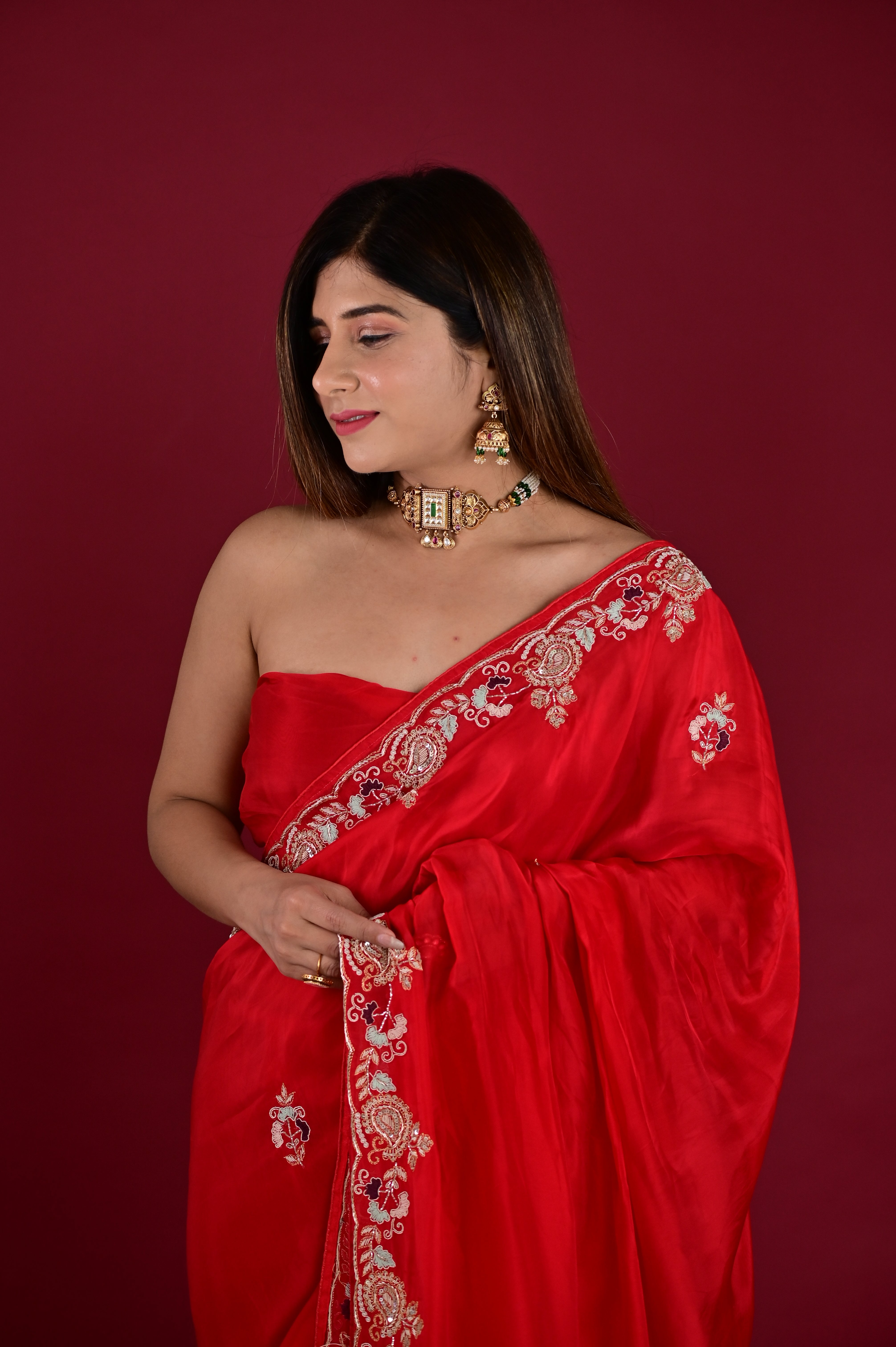 Red Rose Saree