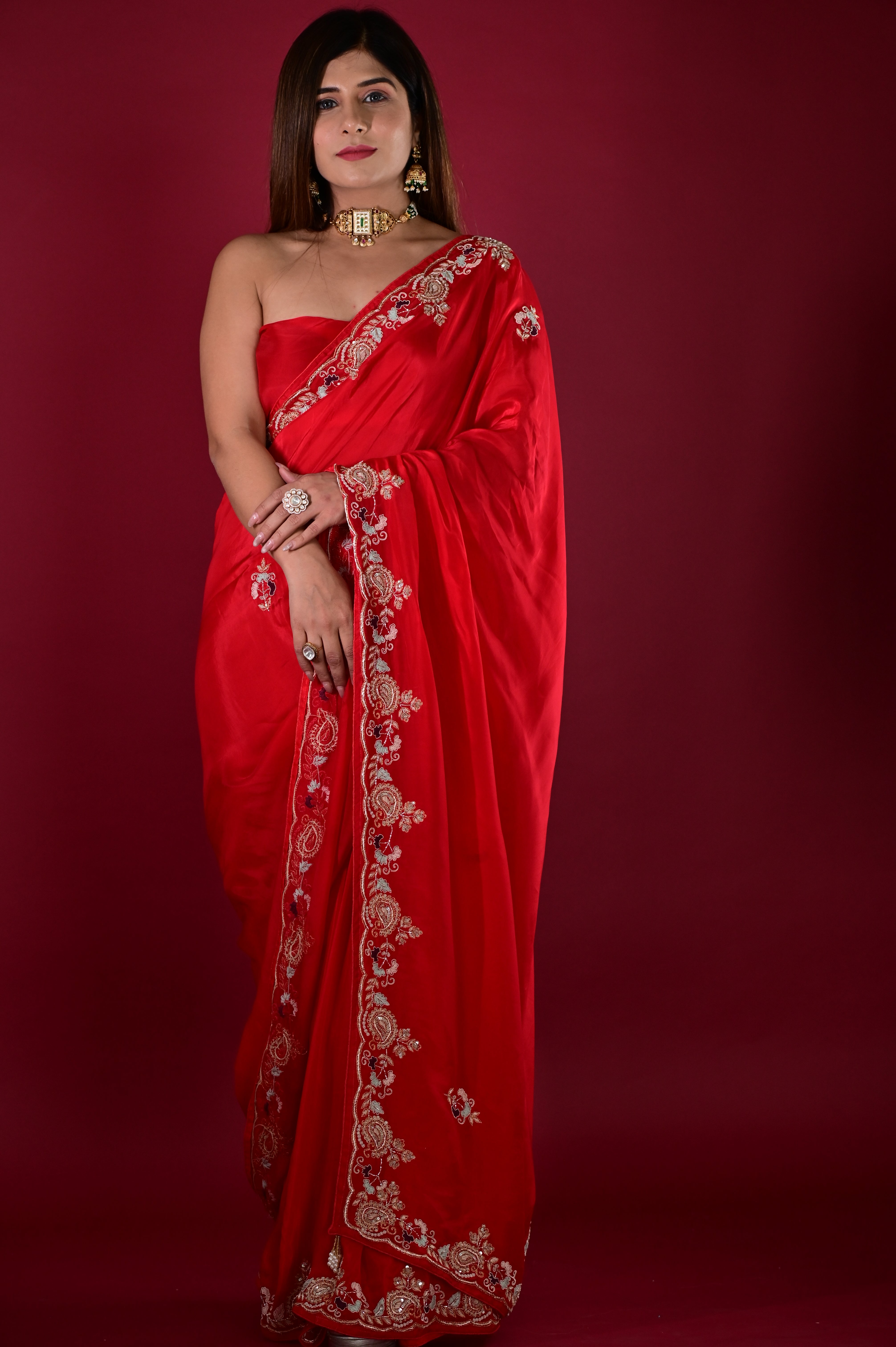 Red Rose Saree