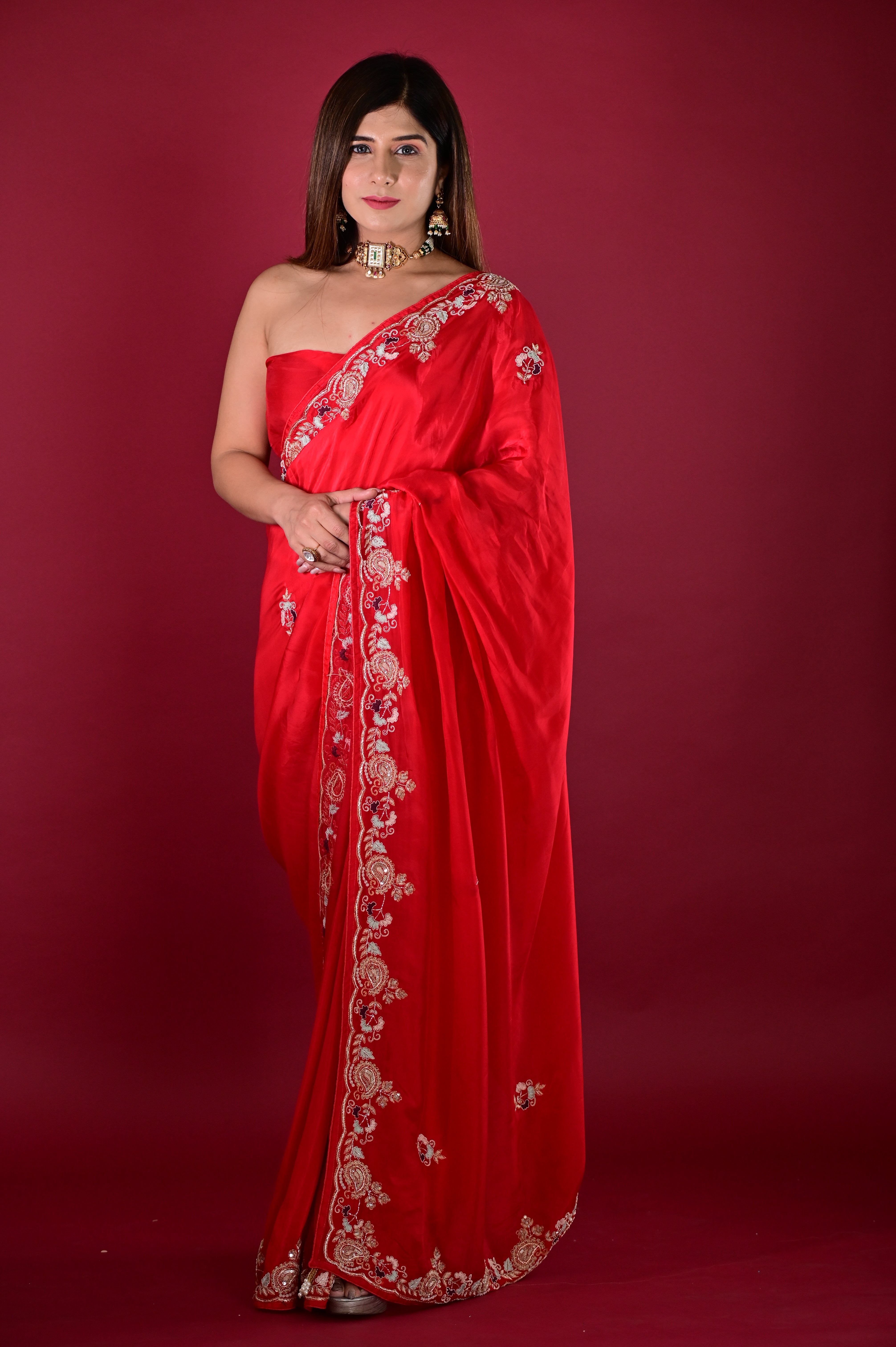 Red Rose Saree