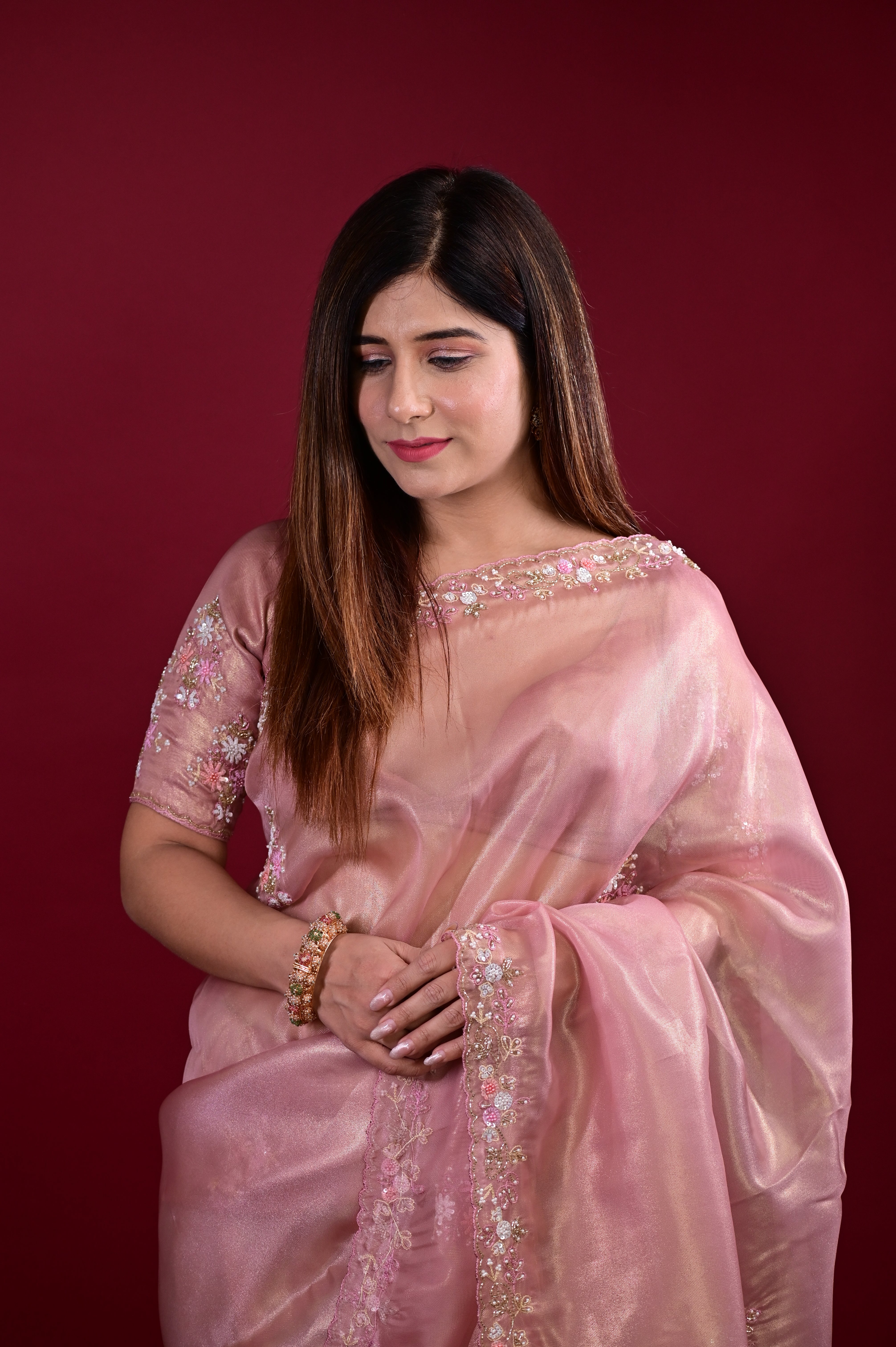 BUBBLEGUM PINK Saree