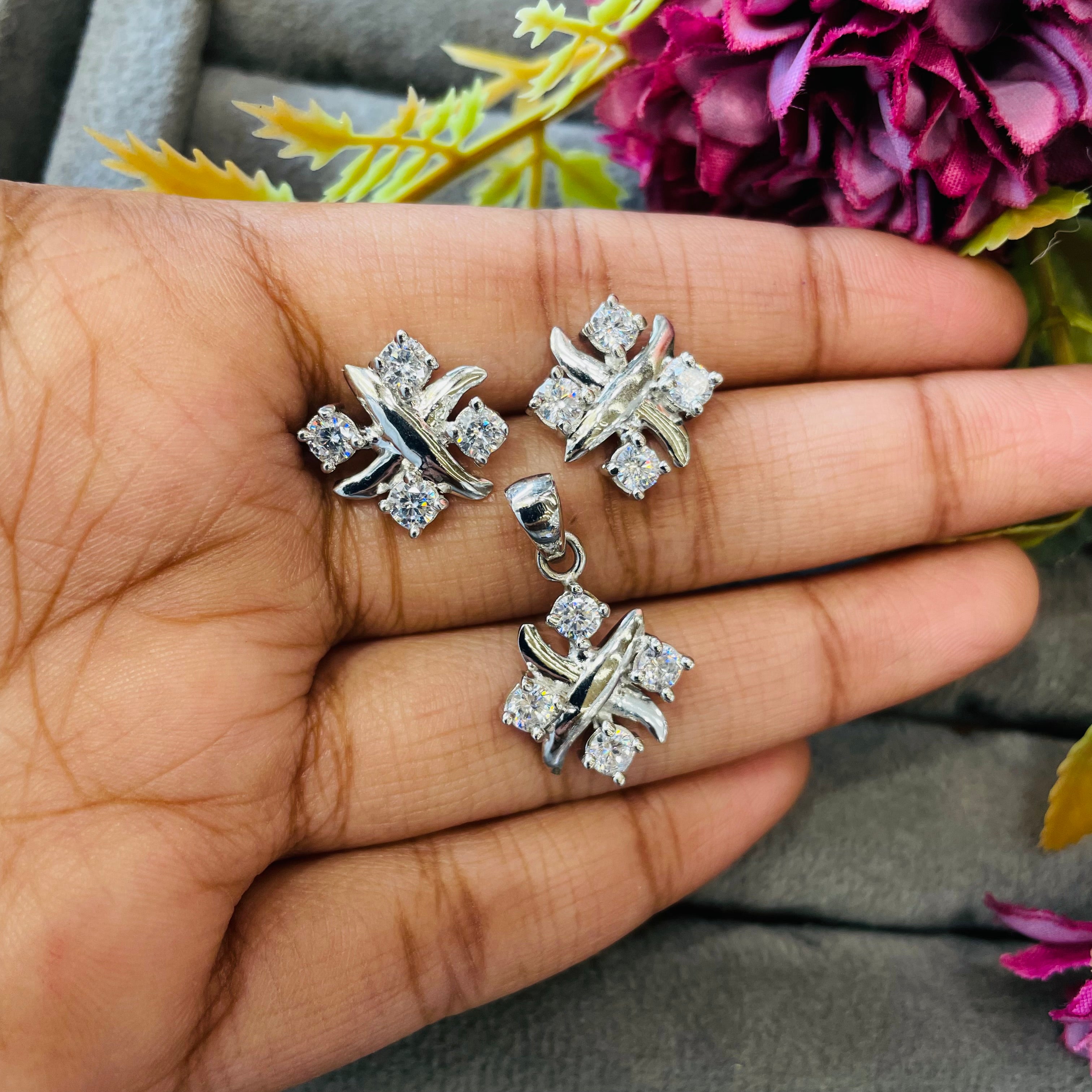 Vs Sterling Silver Pendant Set 02 7g