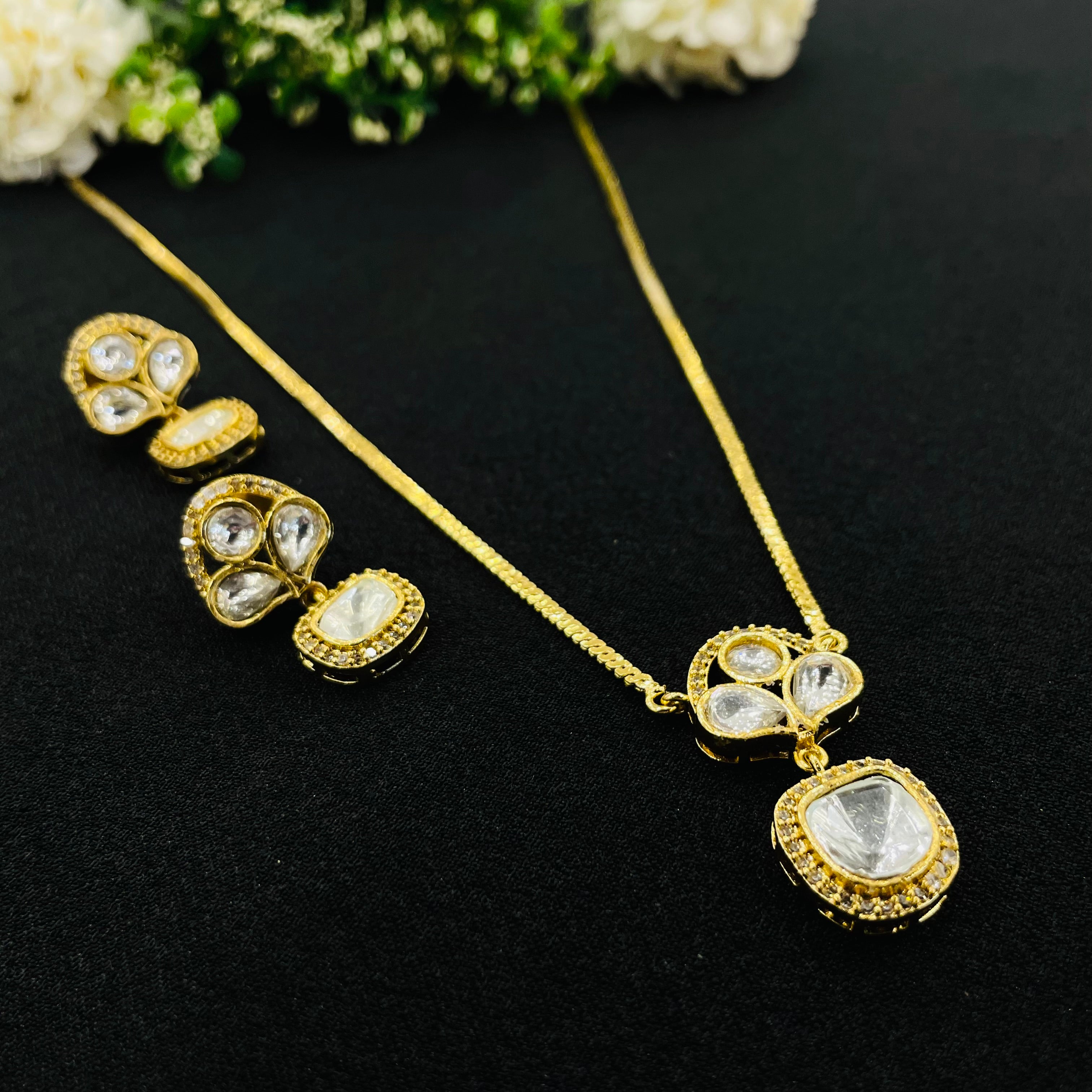 Nayaab Rubi Polki Pendant Neckpiece