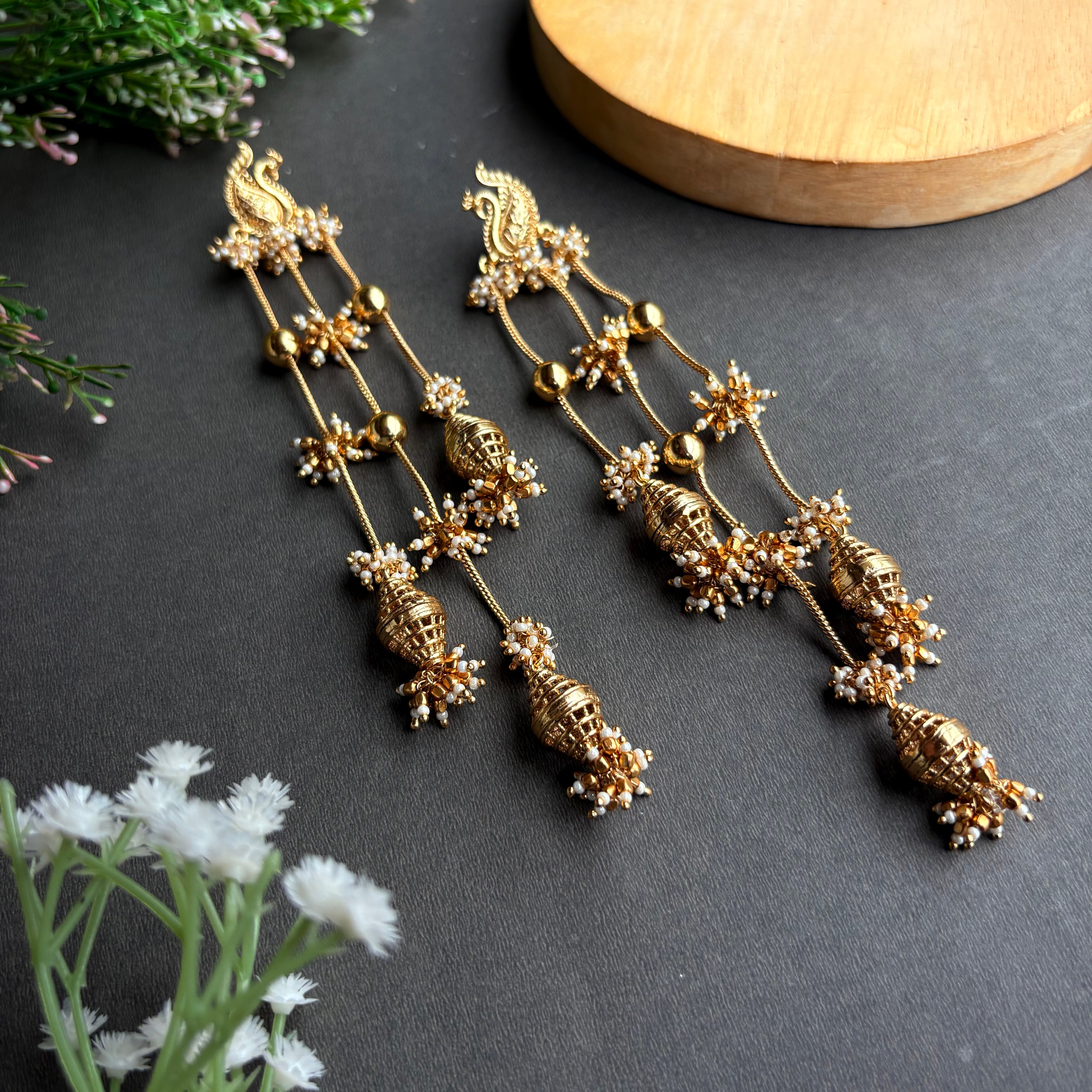 Meher Long Jhumka Earrings