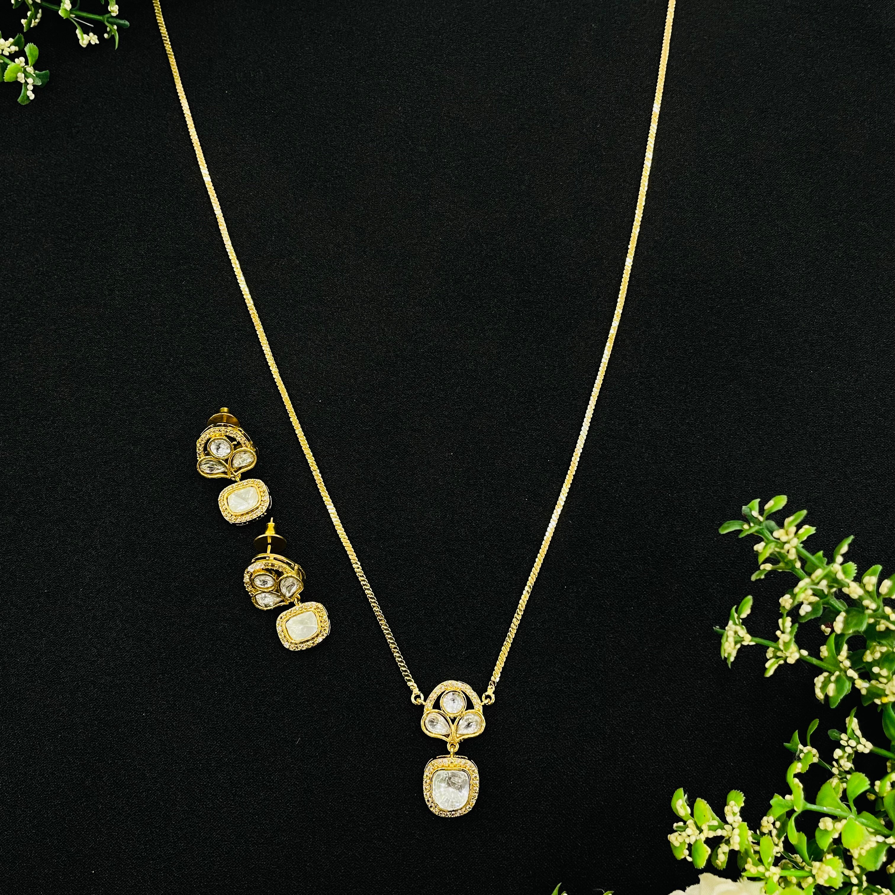 Nayaab Rubi Polki Pendant Neckpiece