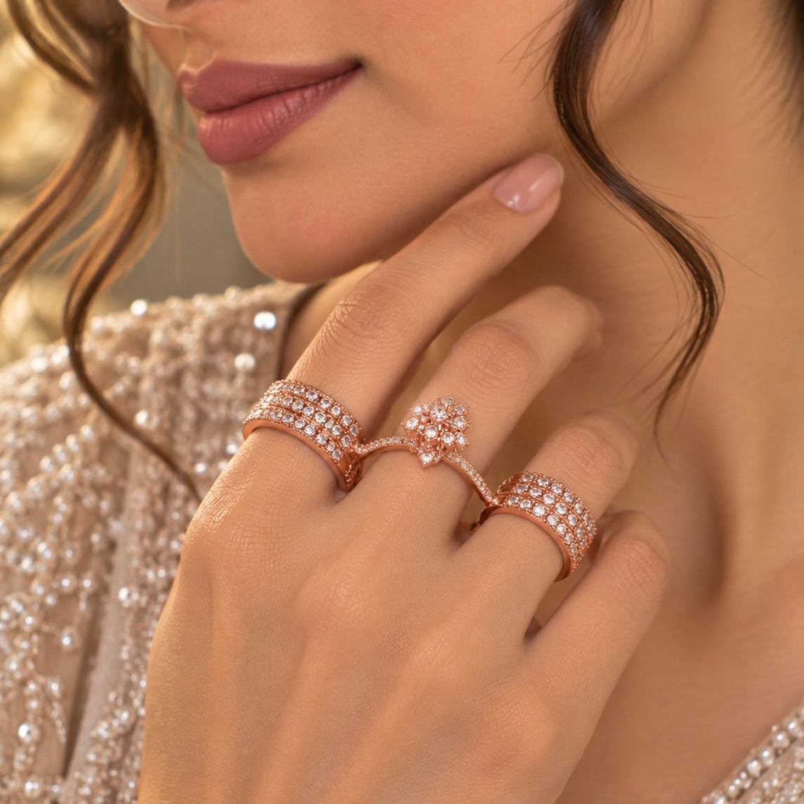 Adaa Gulmohar Ring