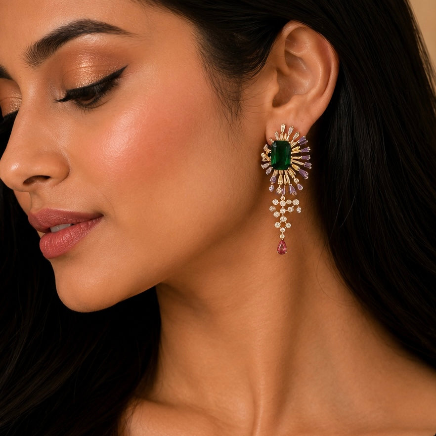 Emerald Royale Chandelier Earrings