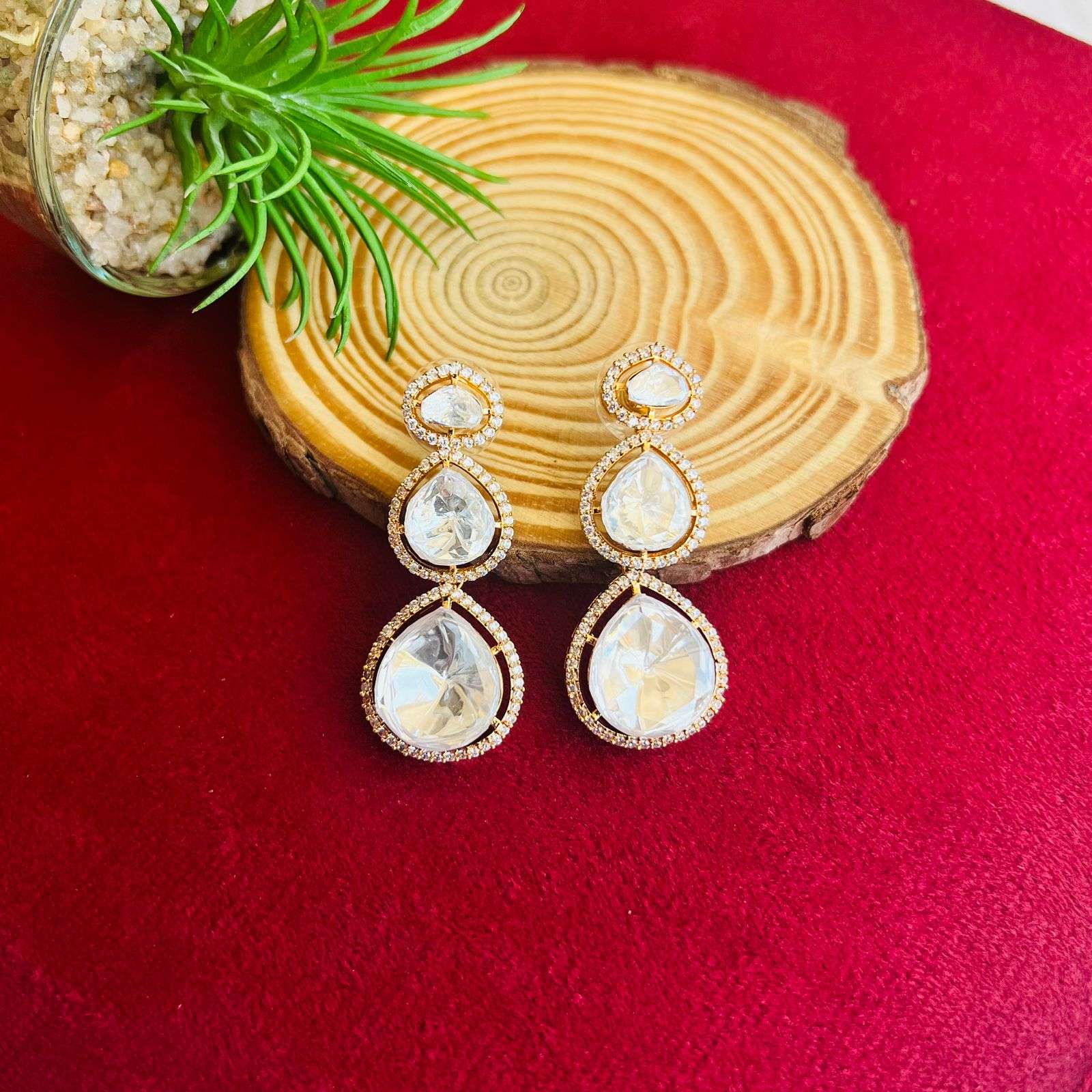 nayaab polki earrings velvet box by shweta