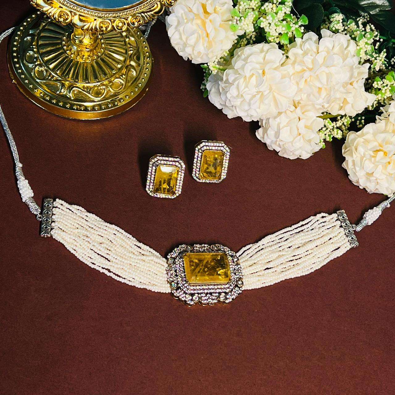 Nayaab Heer choker- Yellow