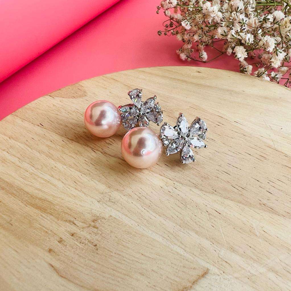 Ad Grace pearl studs velvet box by shweta