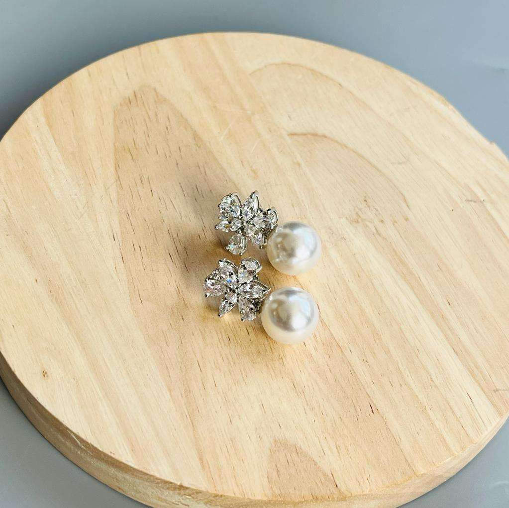 Ad Grace pearl studs velvet box by shweta