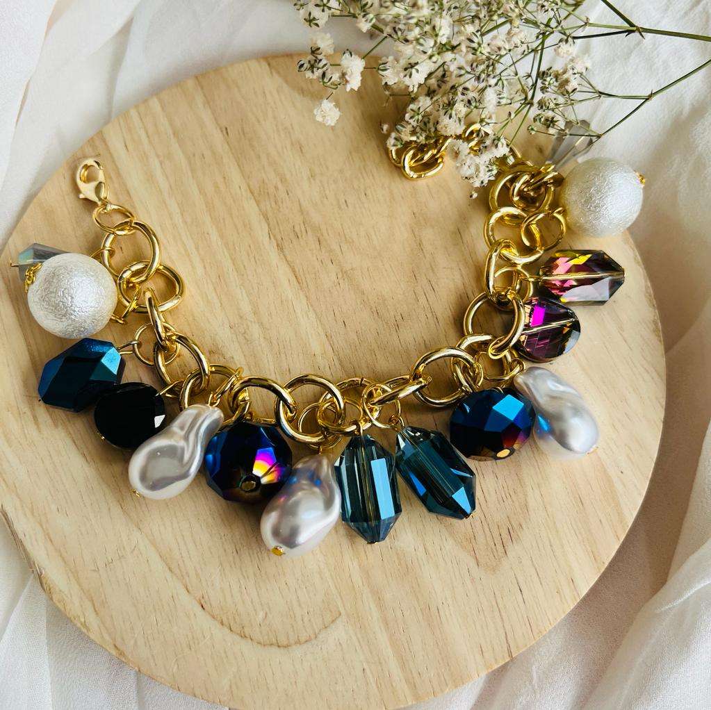 Layla pearl bracelet Velvet box by Shweta