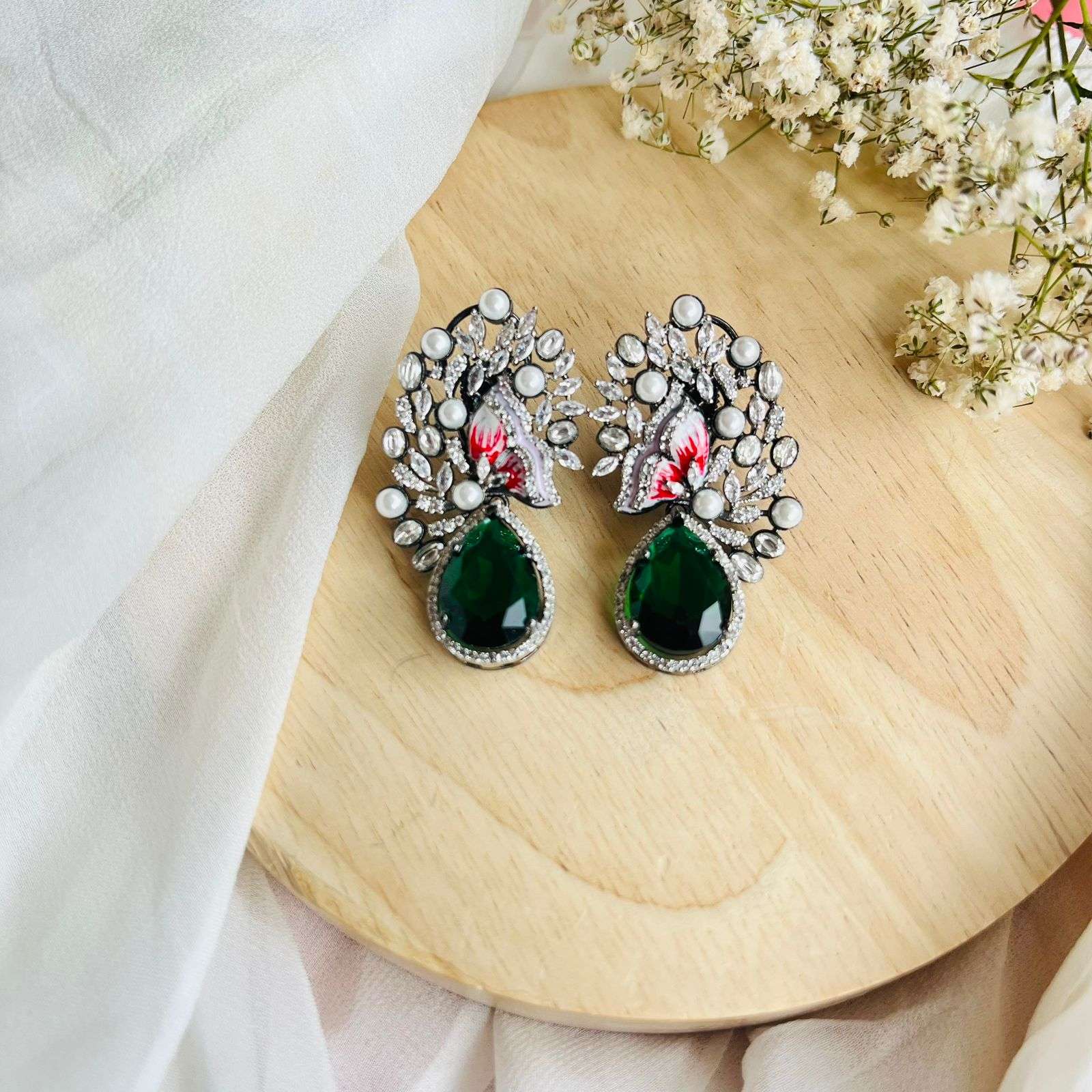 Ad Elsa Earrings Velvet box by Shweta