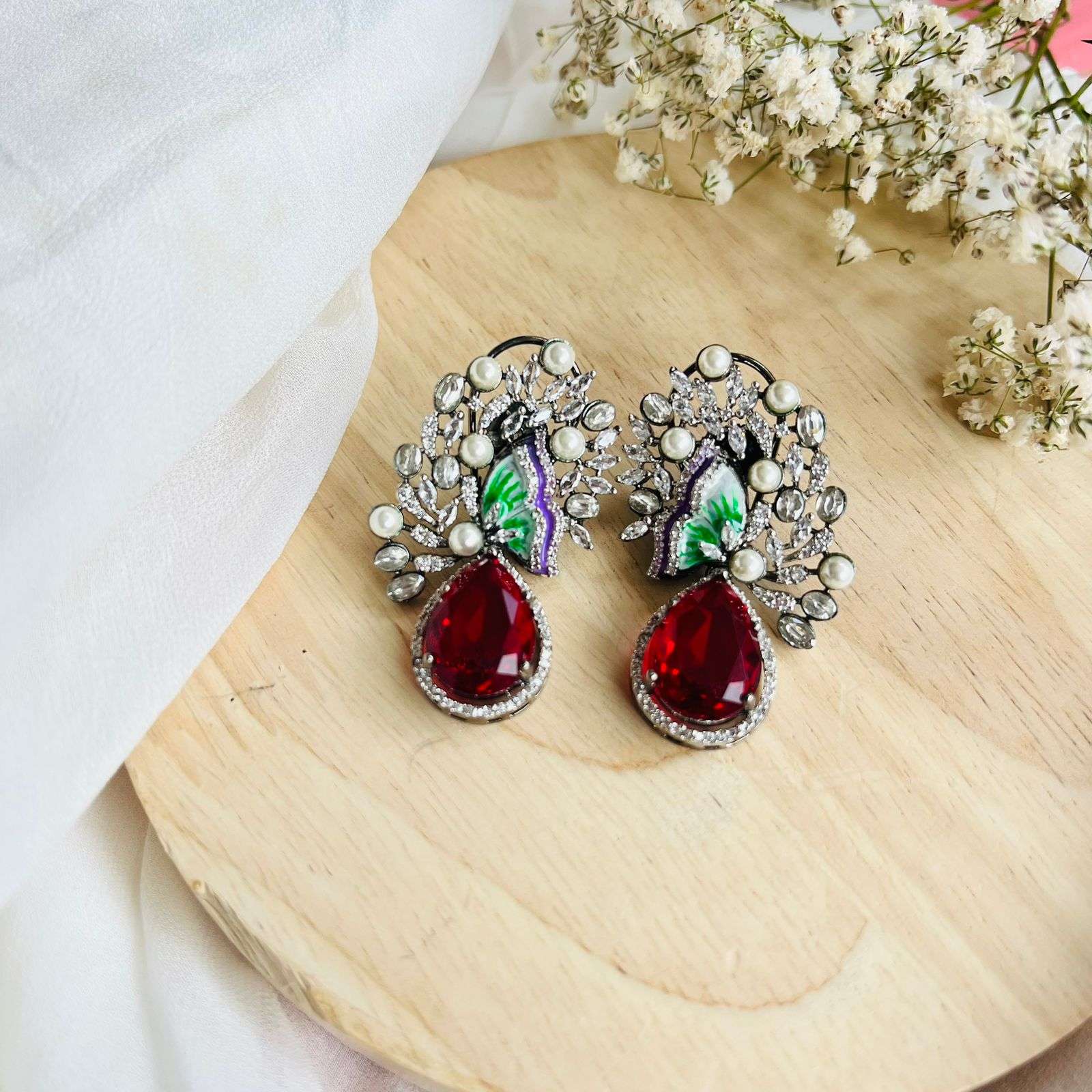 Ad Elsa Earrings Velvet box by Shweta