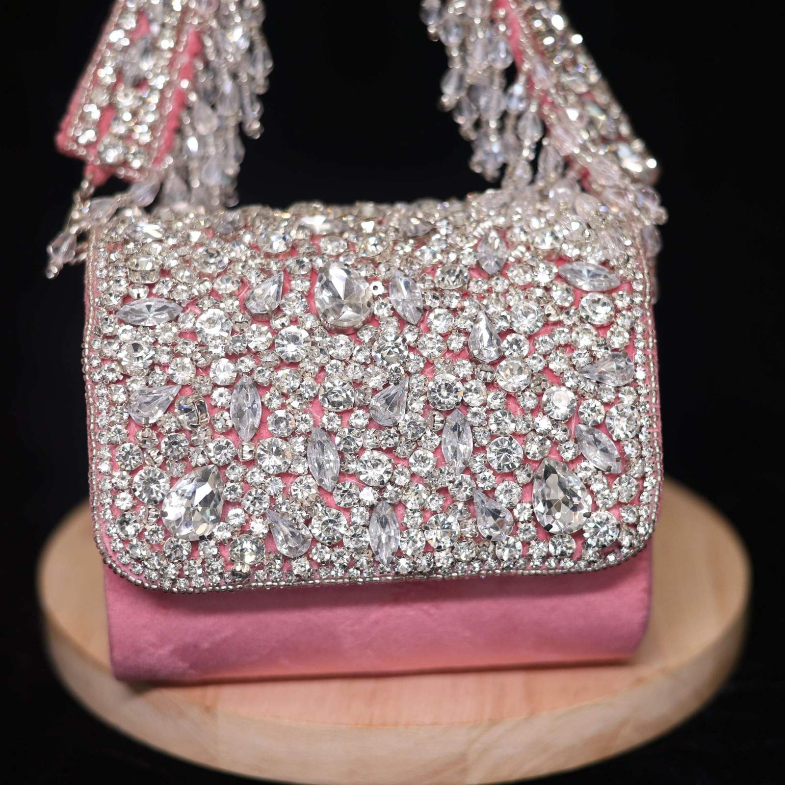 Vs crystal stone small bag Velvet box by Shweta