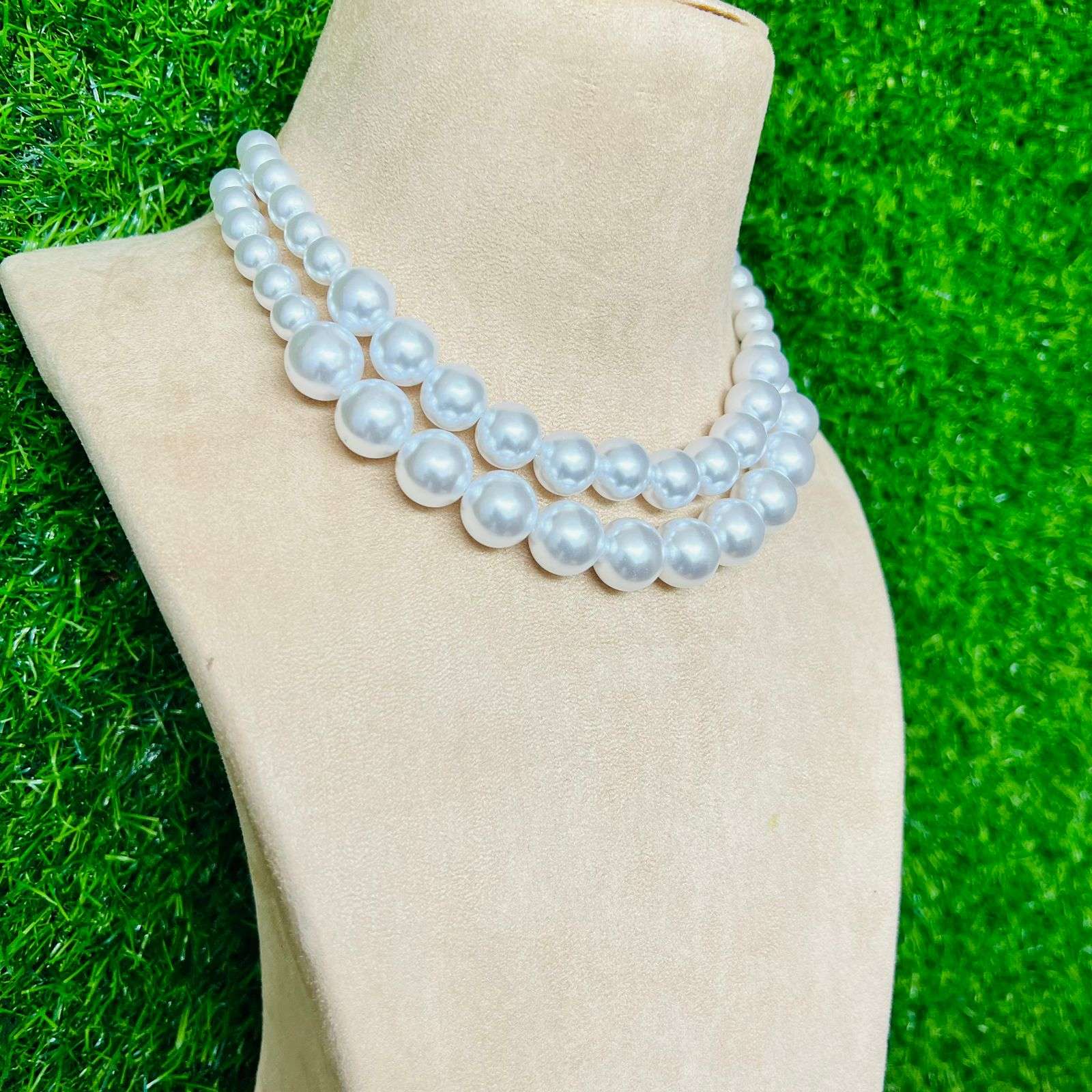 Layla Double pearl neckpiece Velvet box by Shweta