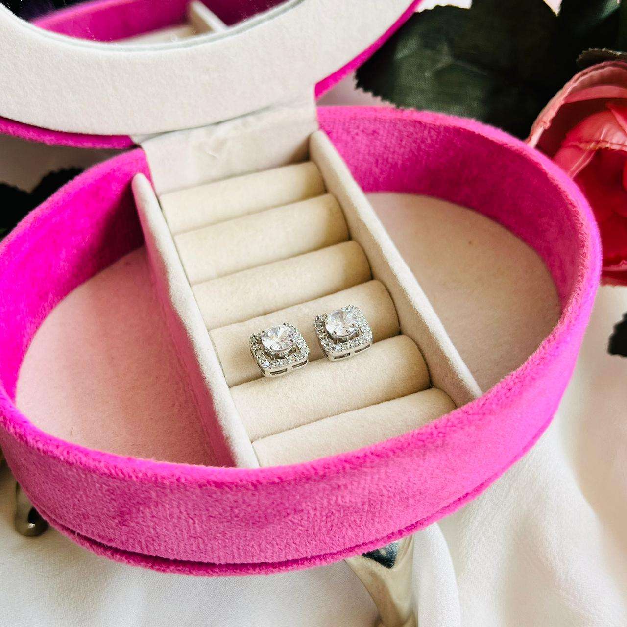 Vs sterling silver studs Velvet box by Shweta