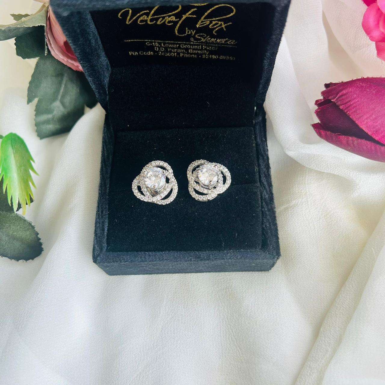 Vs sterling silver studs 1308 Velvet box by Shweta