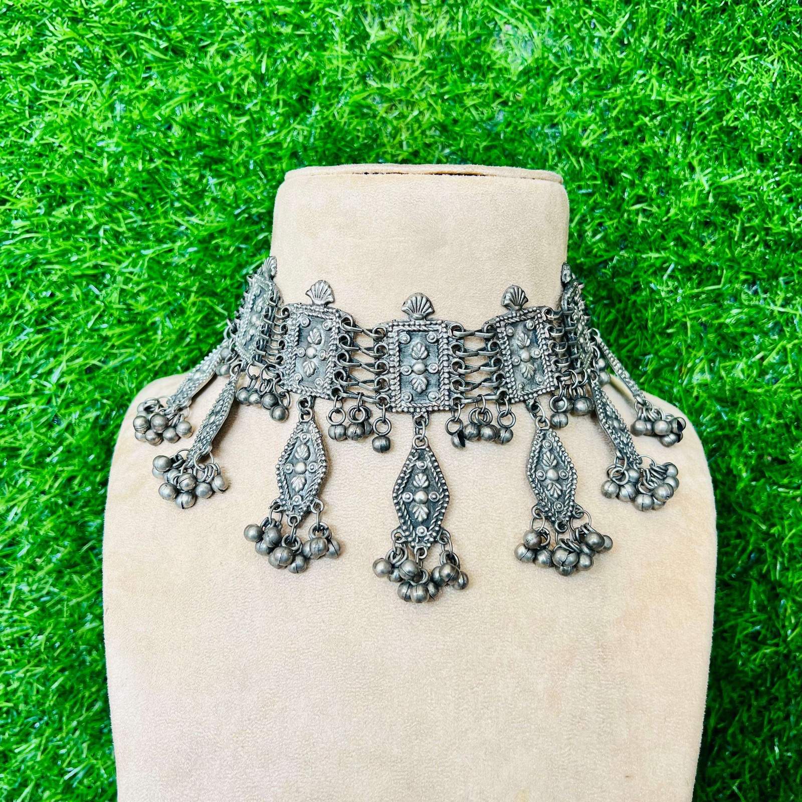 Oxidized Rumi choker Velvet box by Shweta