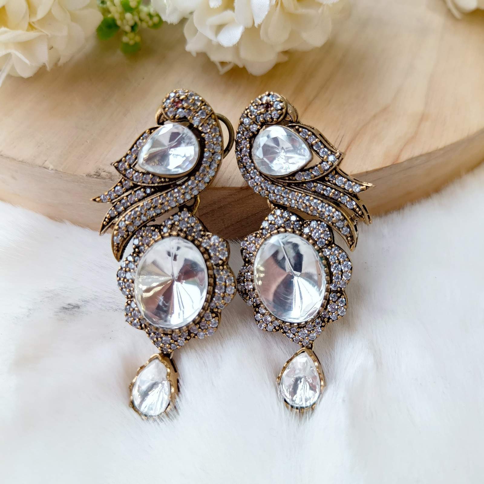 Nayaab saba polki earrings