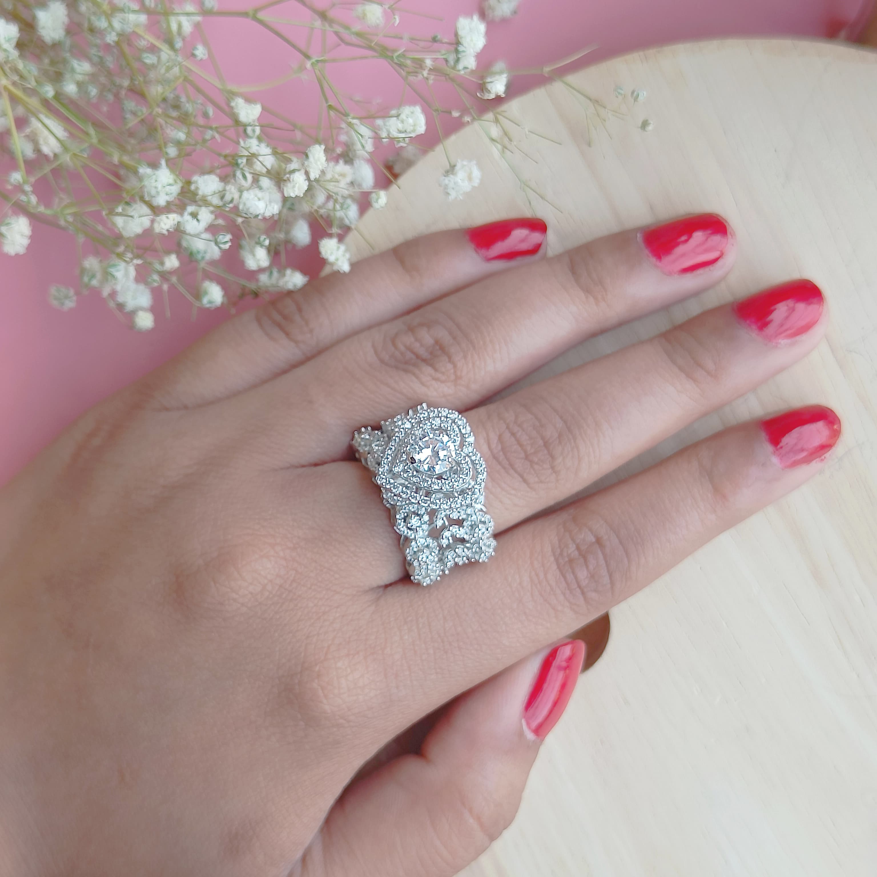 Vs sterling silver Cocktail Ring-160