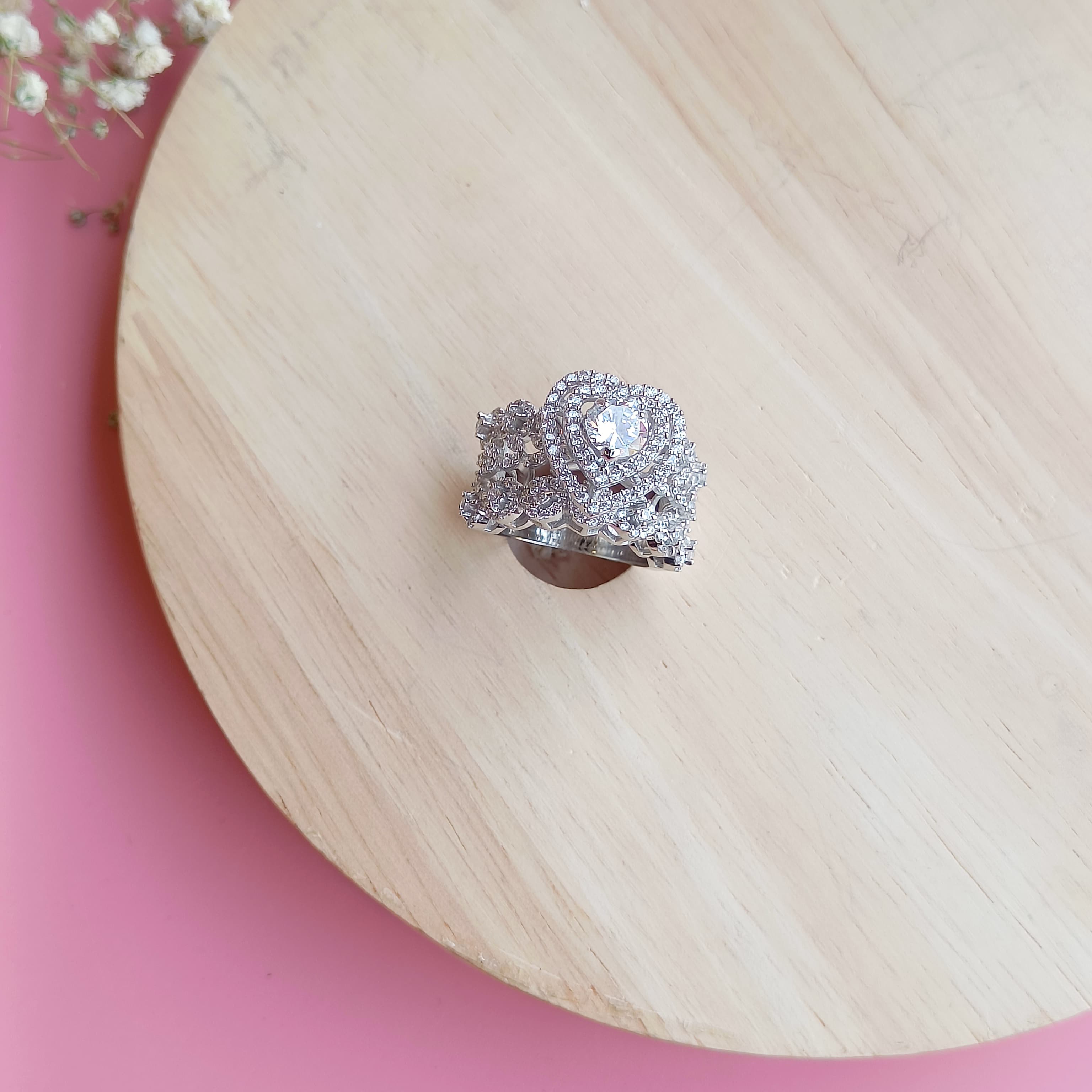 Vs sterling silver Cocktail Ring-160