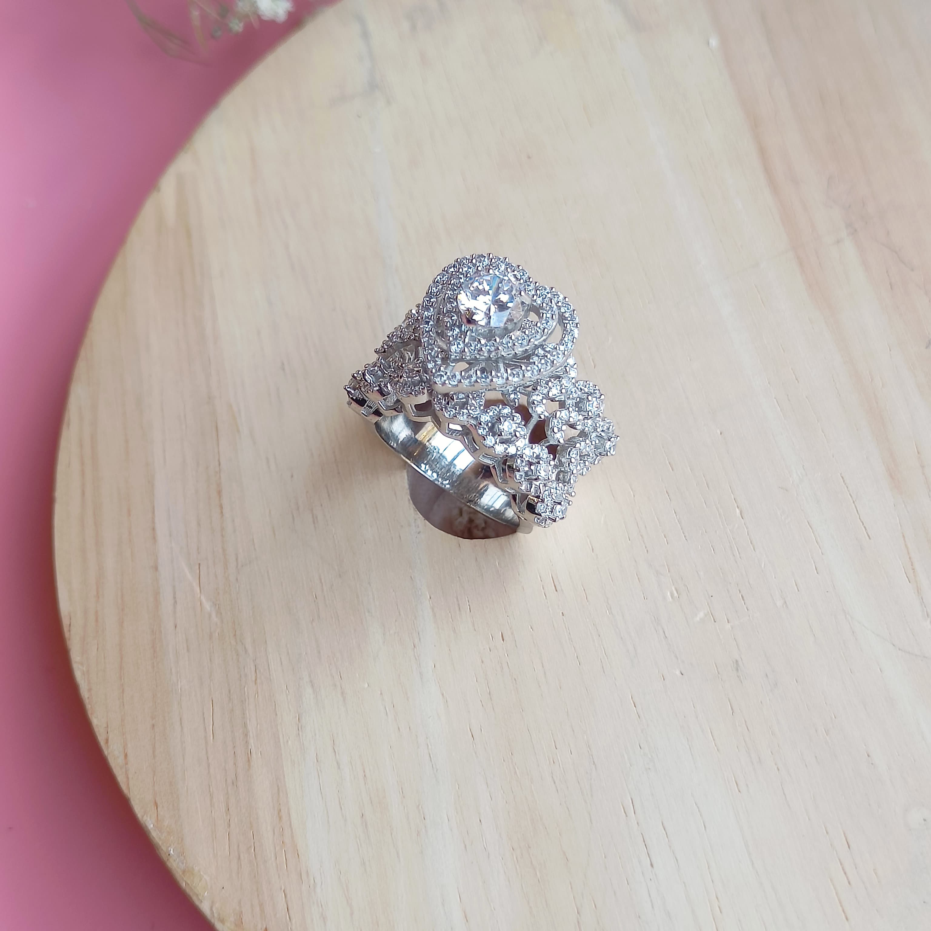 Vs sterling silver Cocktail Ring-160