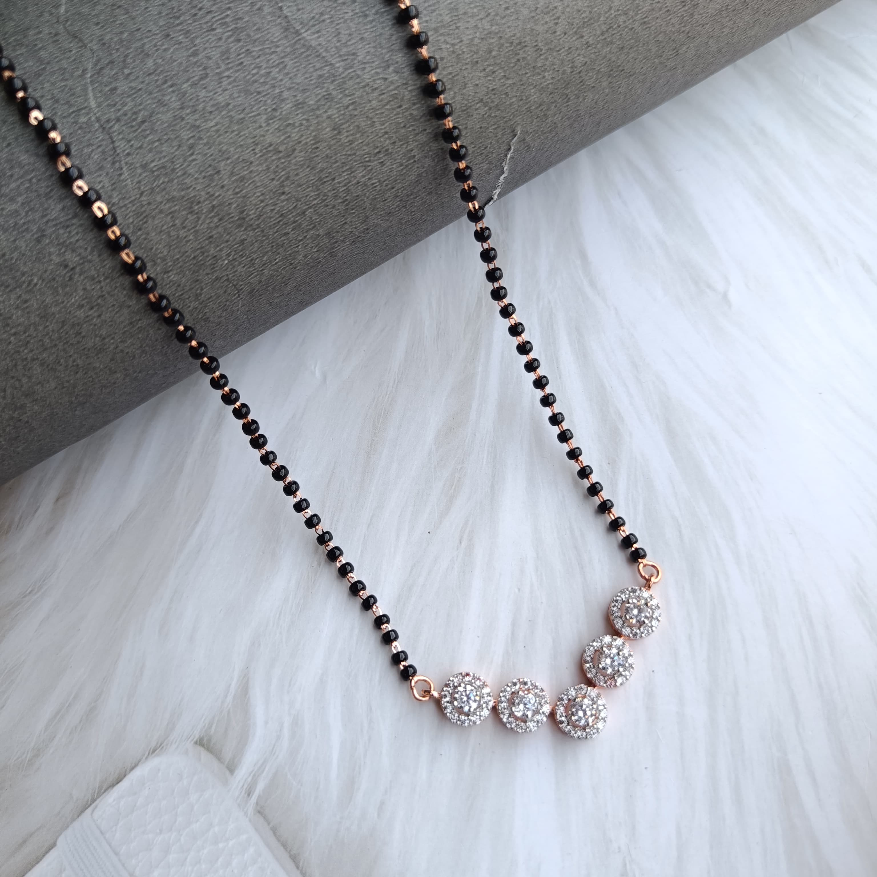 Sterling silver mangalsutra-1223 Rose gold