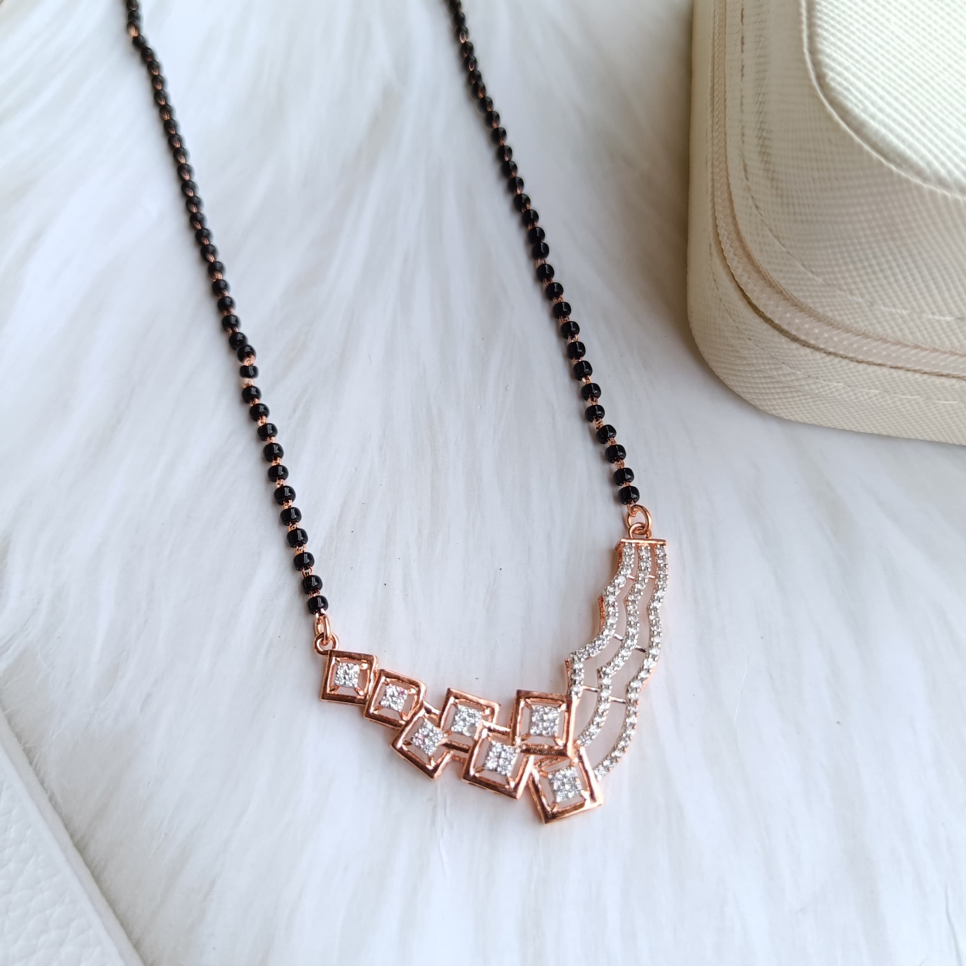 Sterling silver mangalsutra-1230 Rose gold