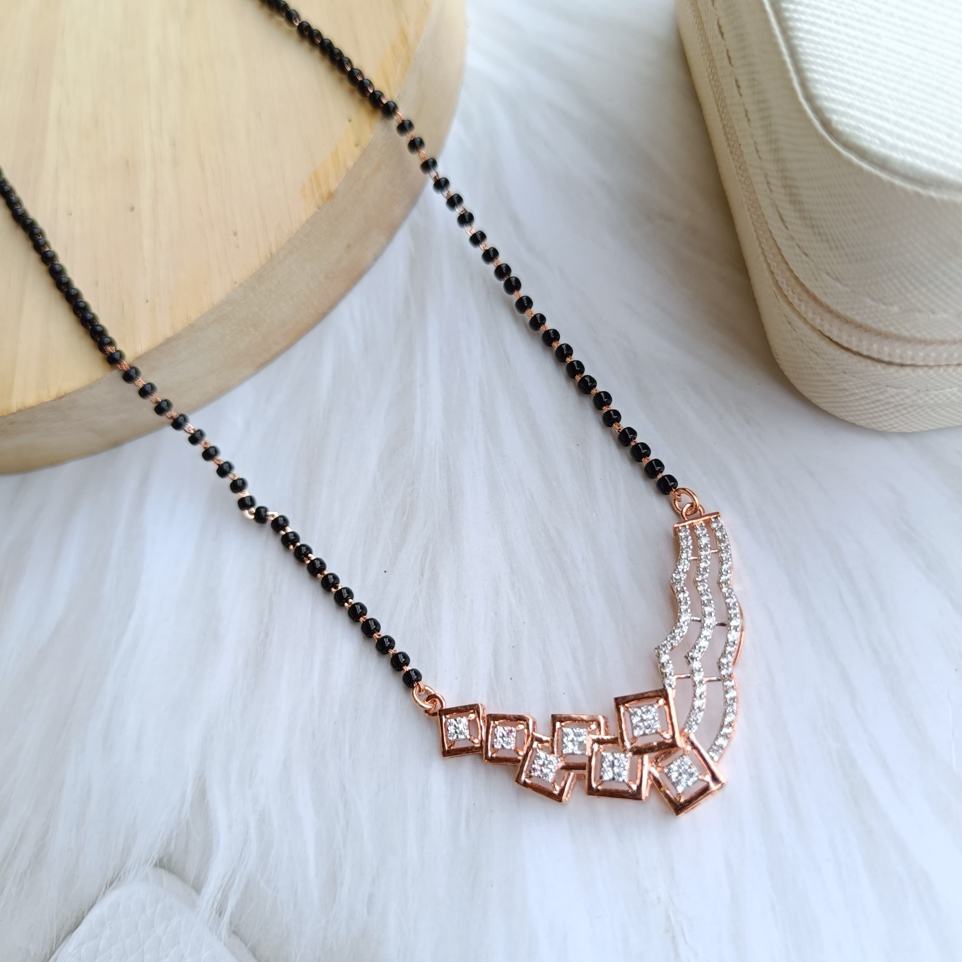 Sterling silver mangalsutra-1230 Rose gold