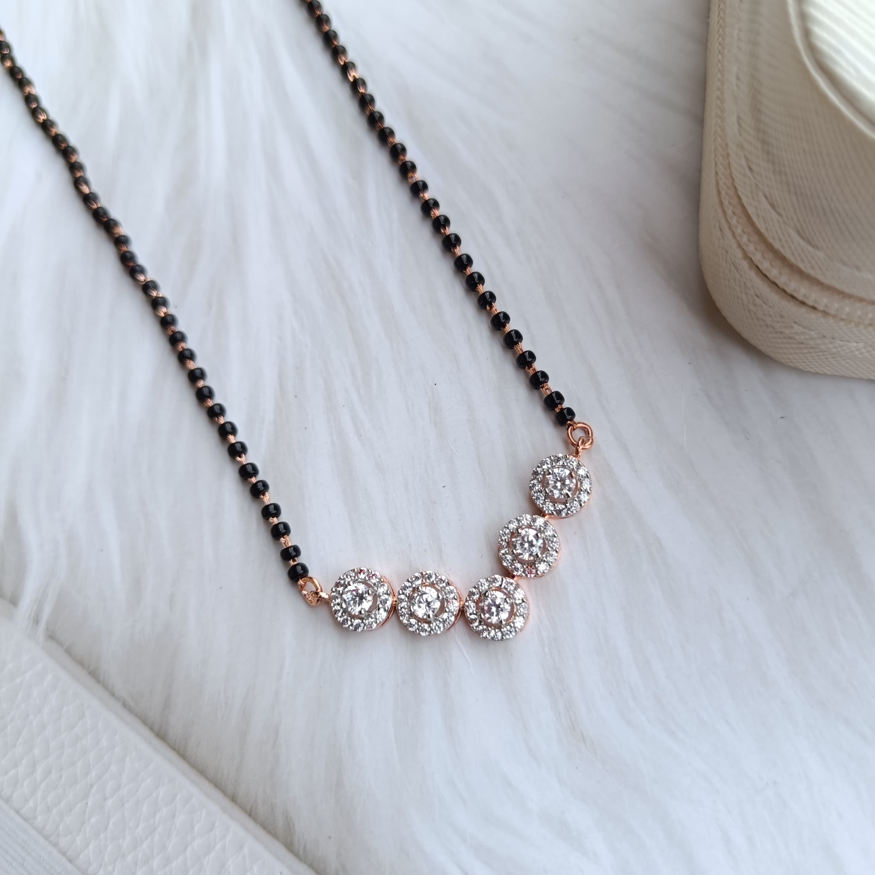 Sterling silver mangalsutra-1223 Rose gold