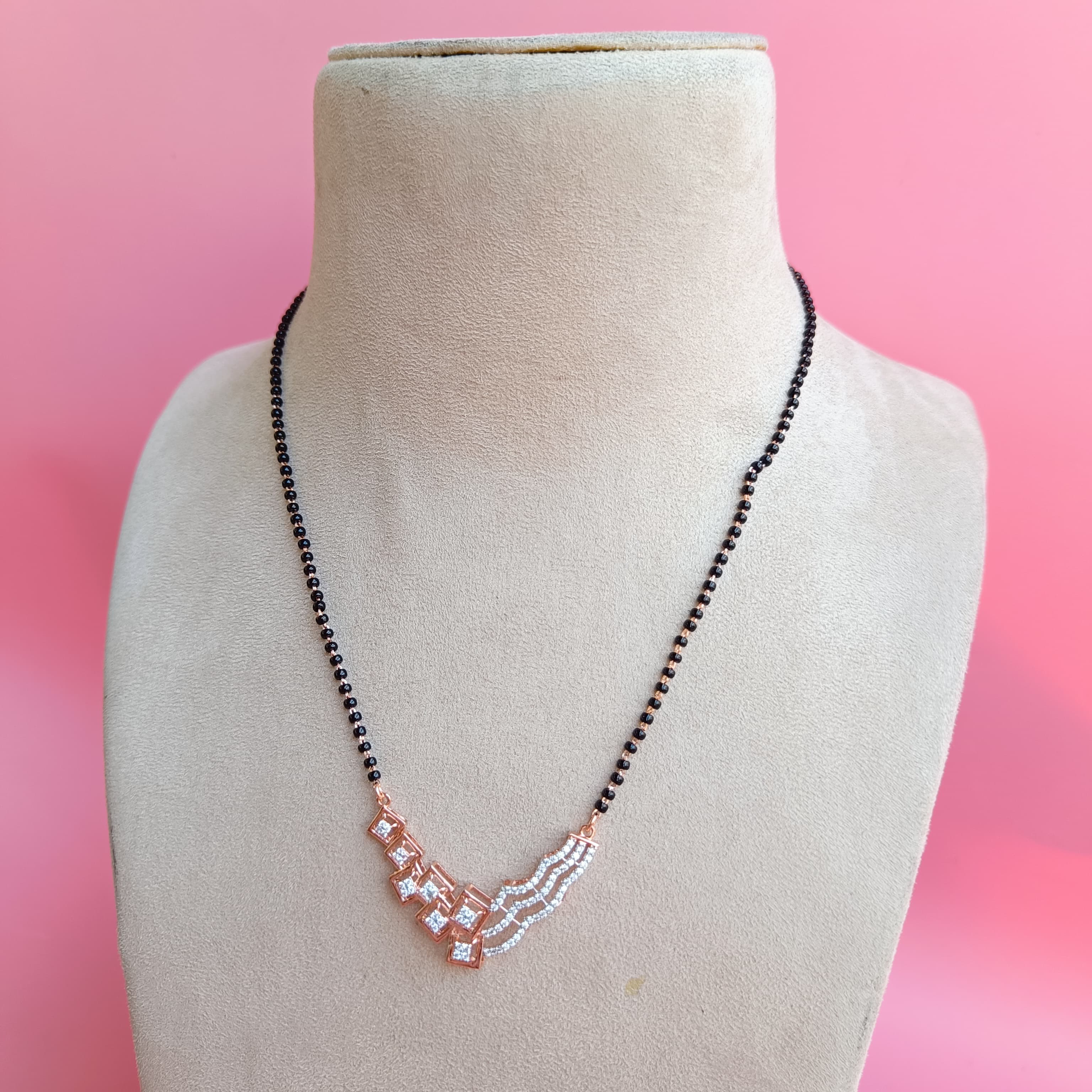 Sterling silver mangalsutra-1230 Rose gold