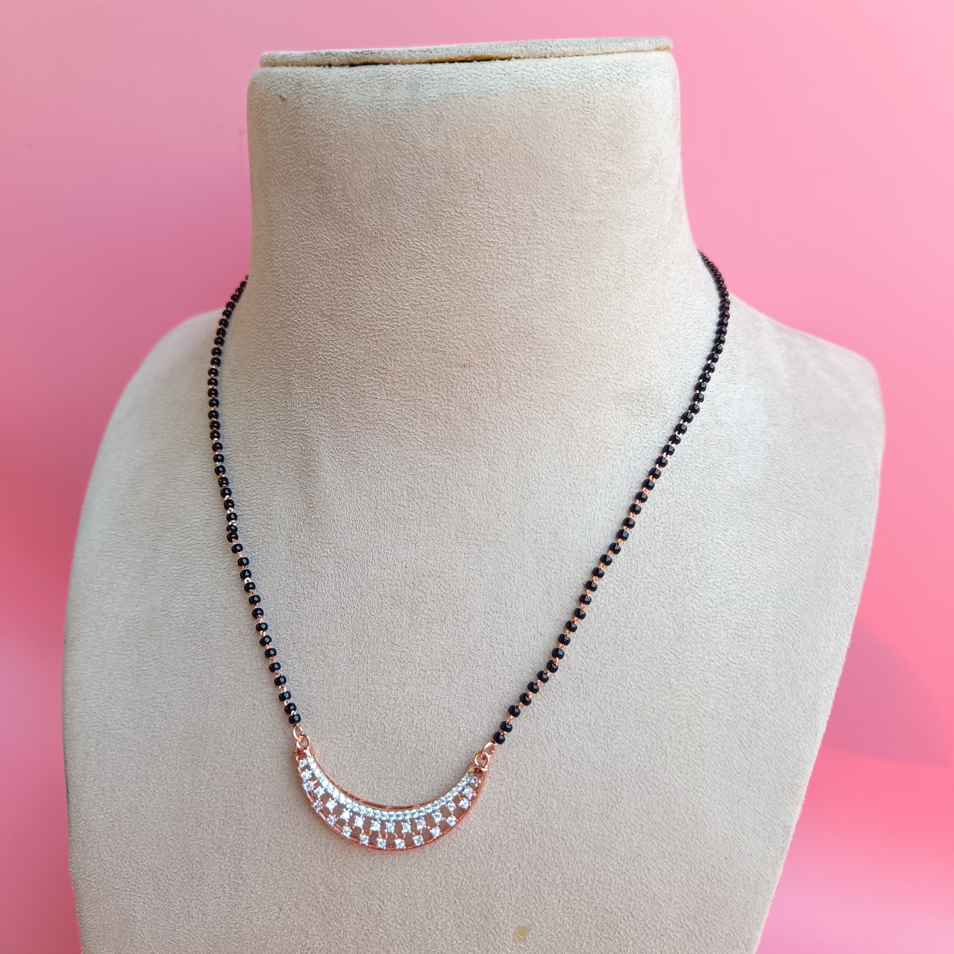 Sterling silver mangalsutra-1226 Rose gold