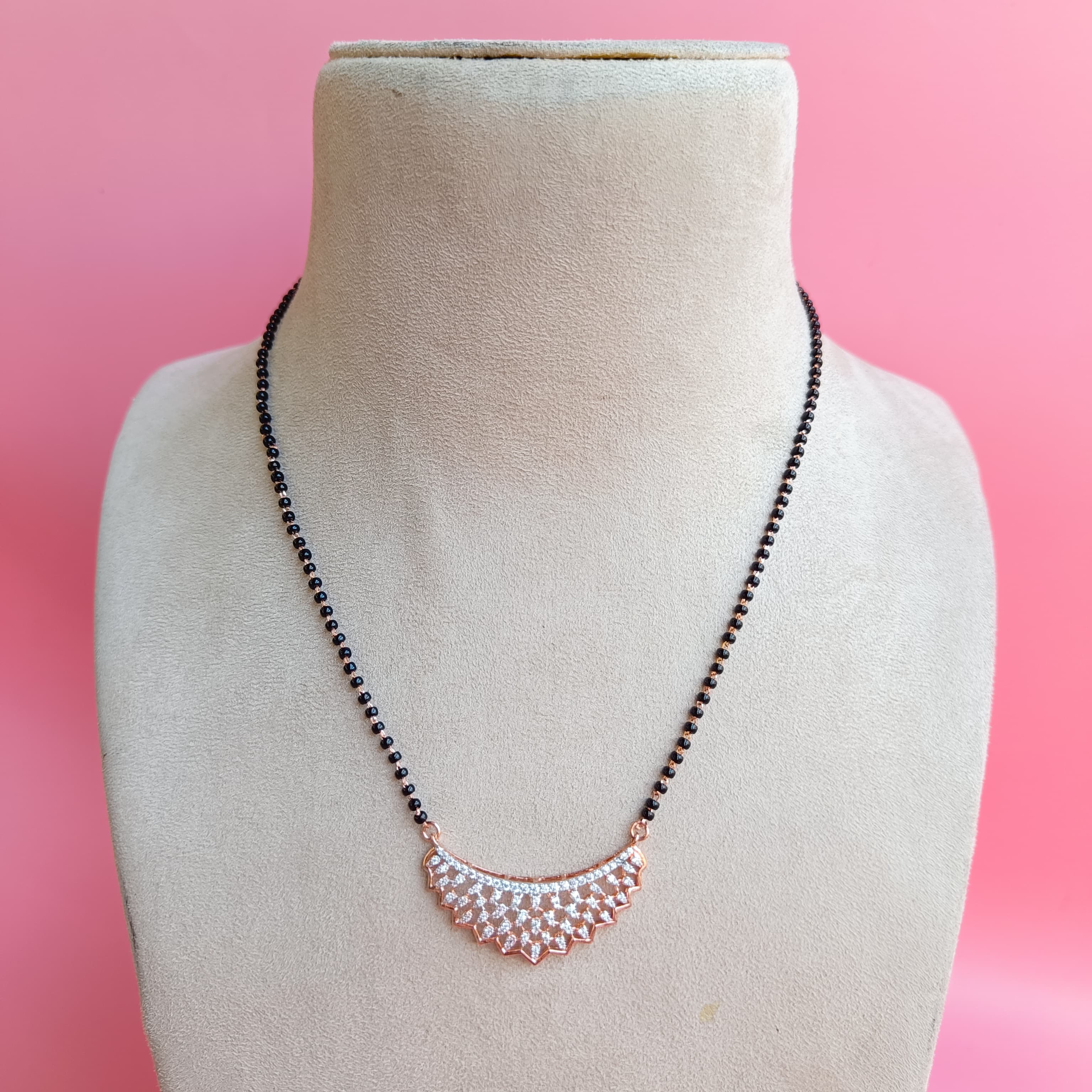 Vs sterling silver mangalsutra-1218 - Rose gold