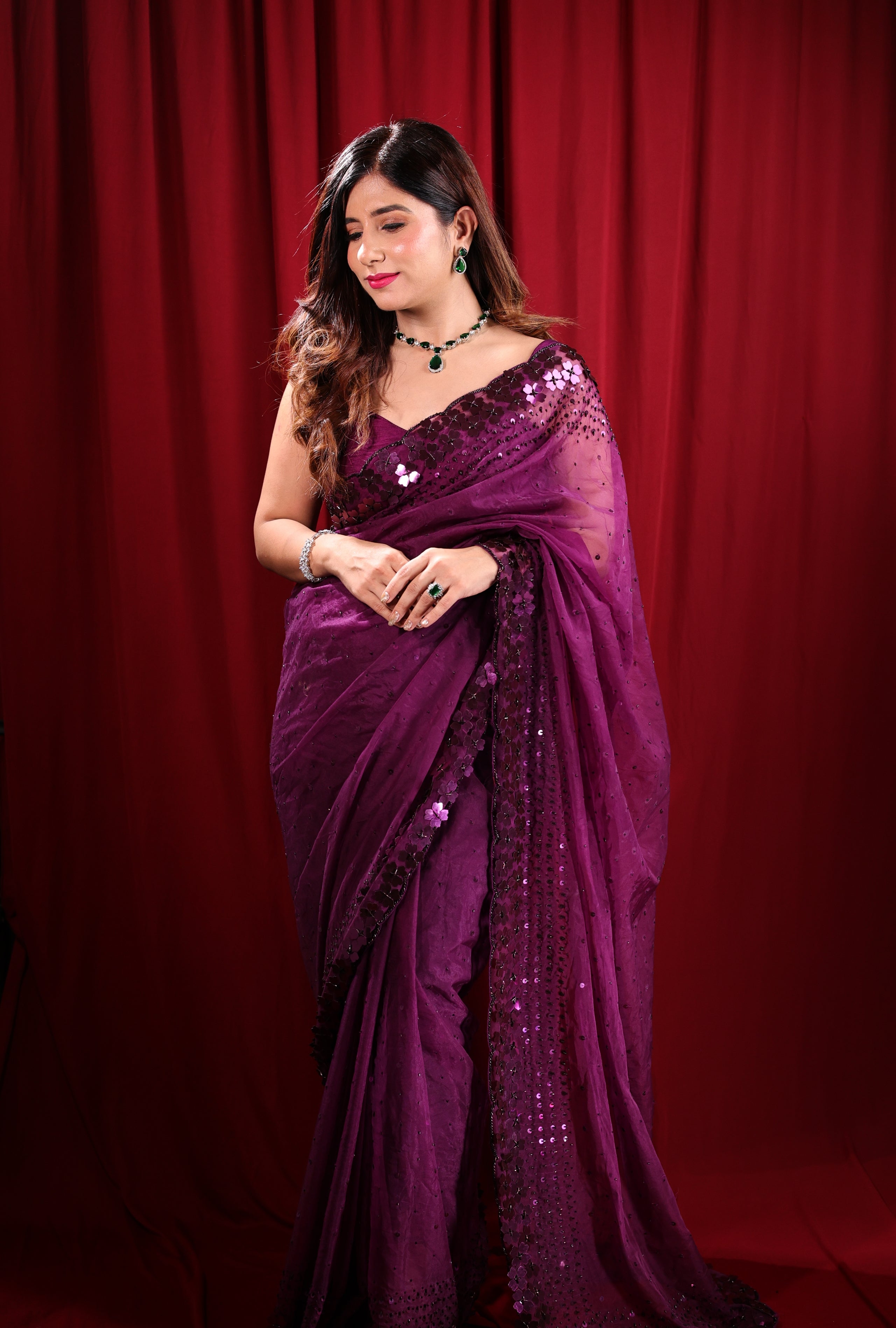 Heer Saree - Deep Purple