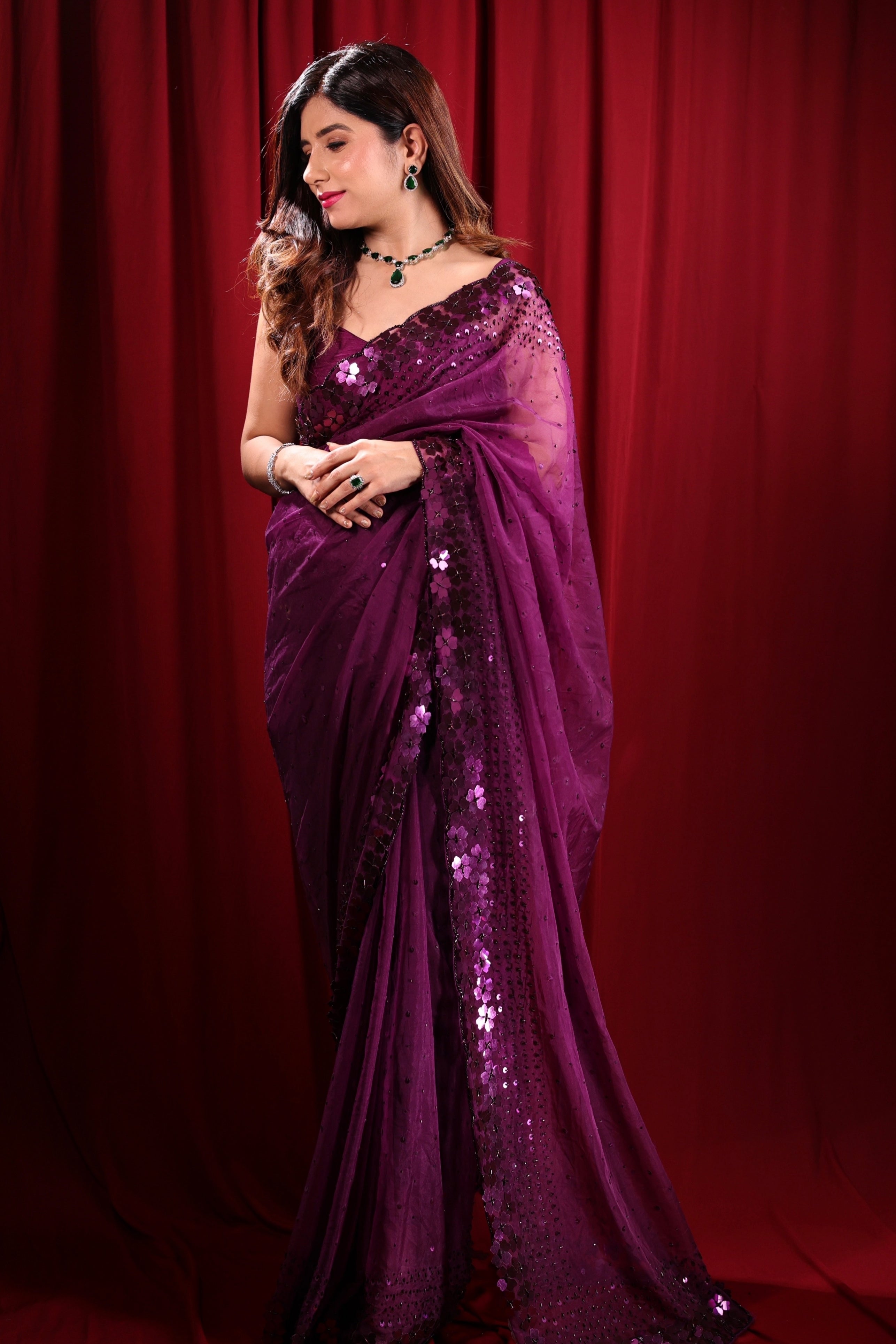 Heer Saree - Deep Purple