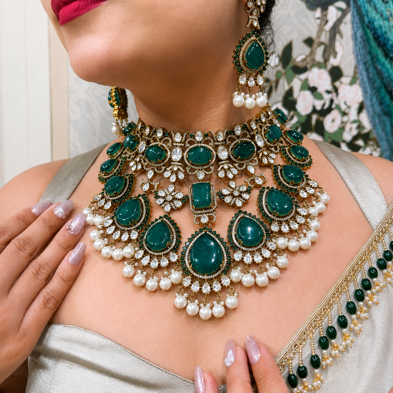 Nayaab Arshima Polki neckpiece