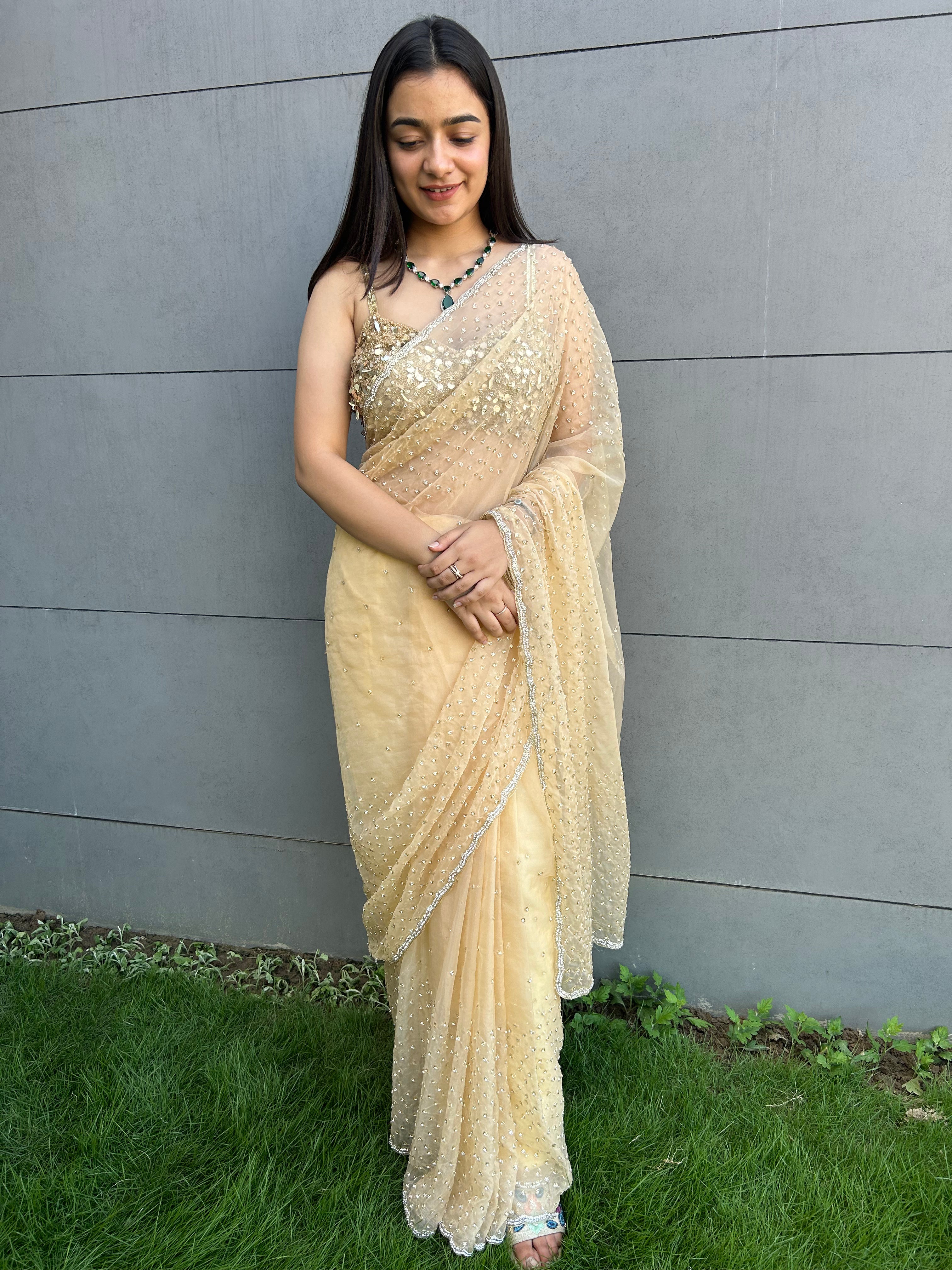 Raina Organza Saree - Yellow