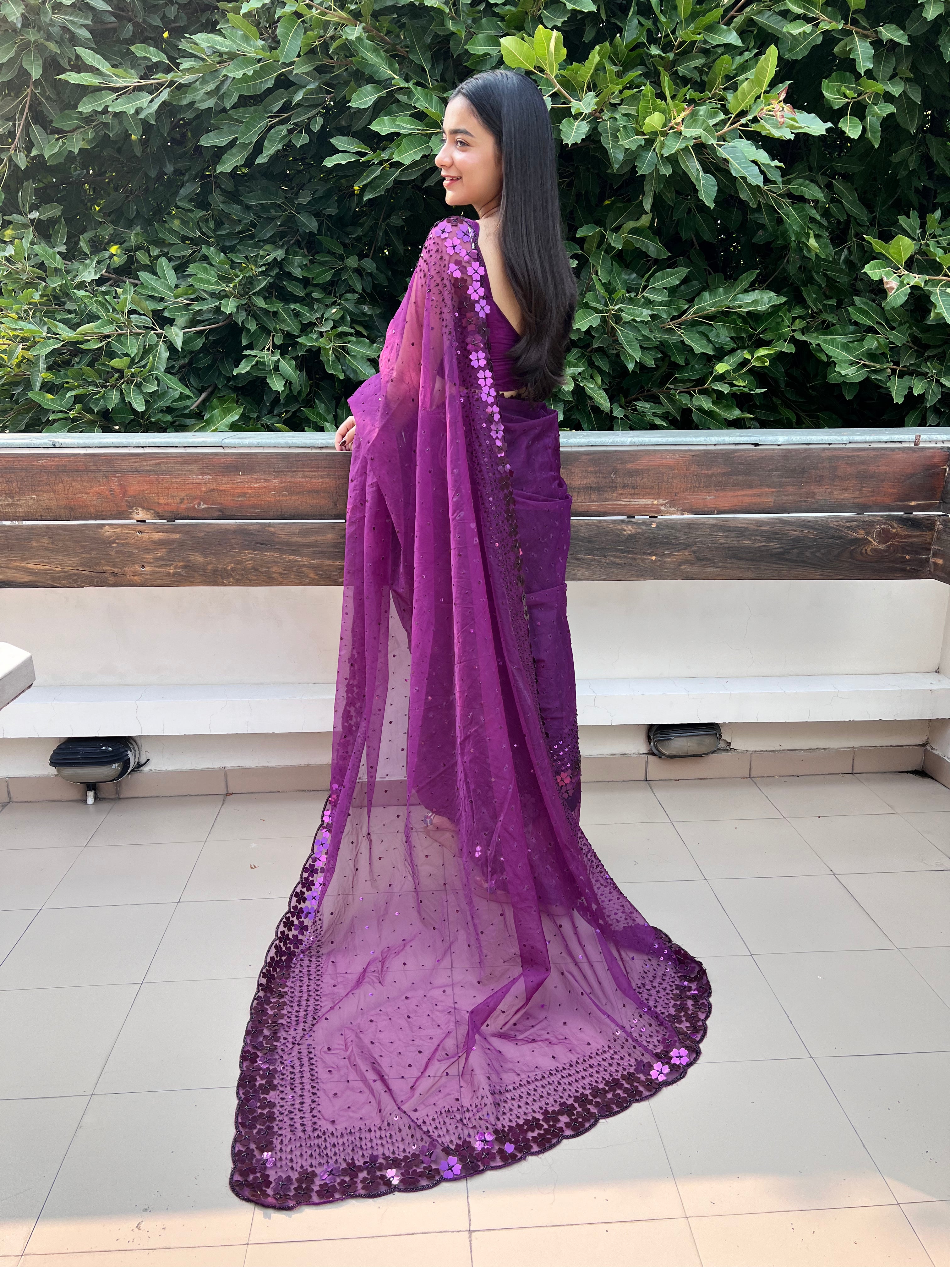 Heer Saree - Deep Purple