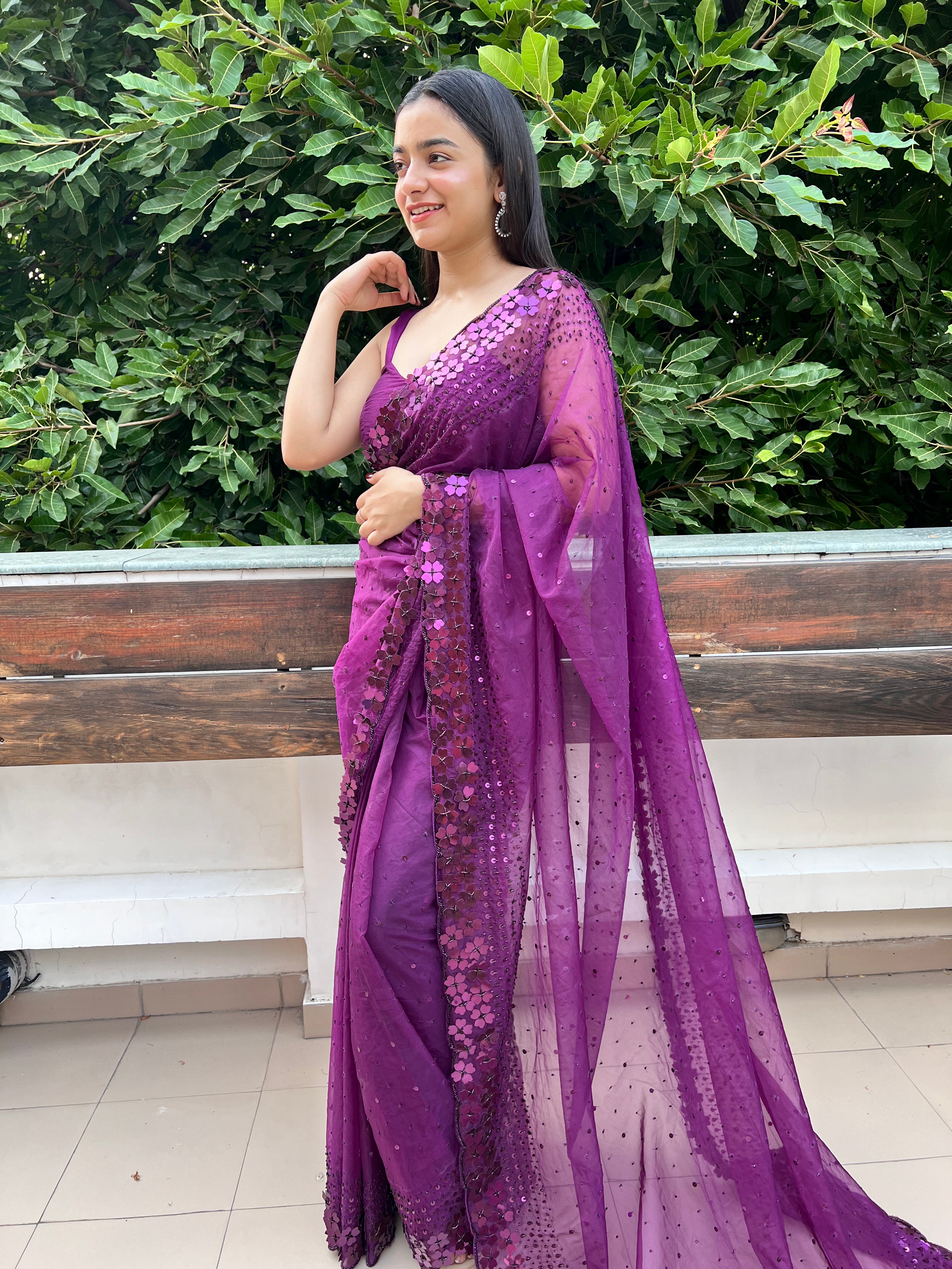 Heer Saree - Deep Purple