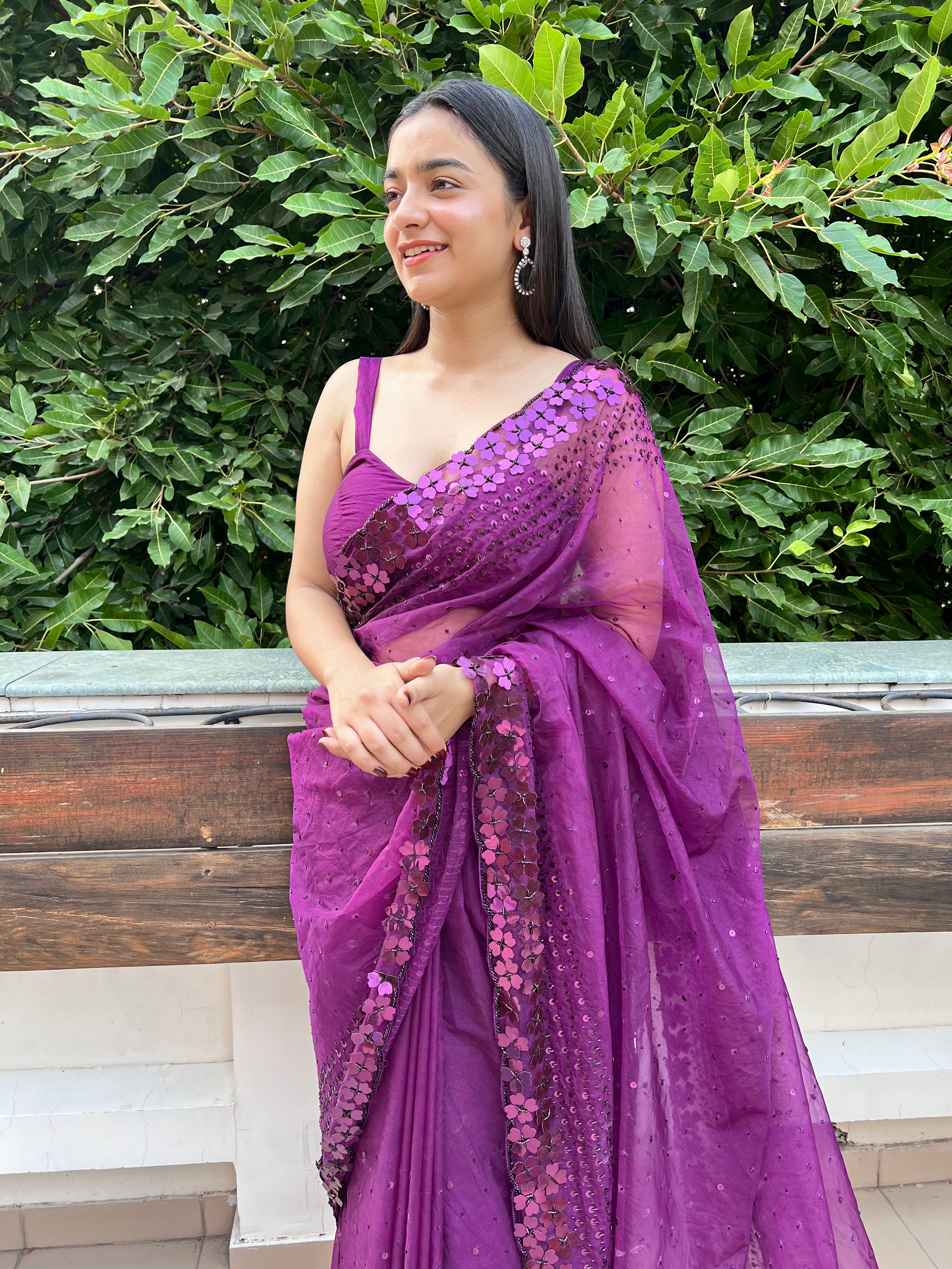 Heer Saree - Deep Purple