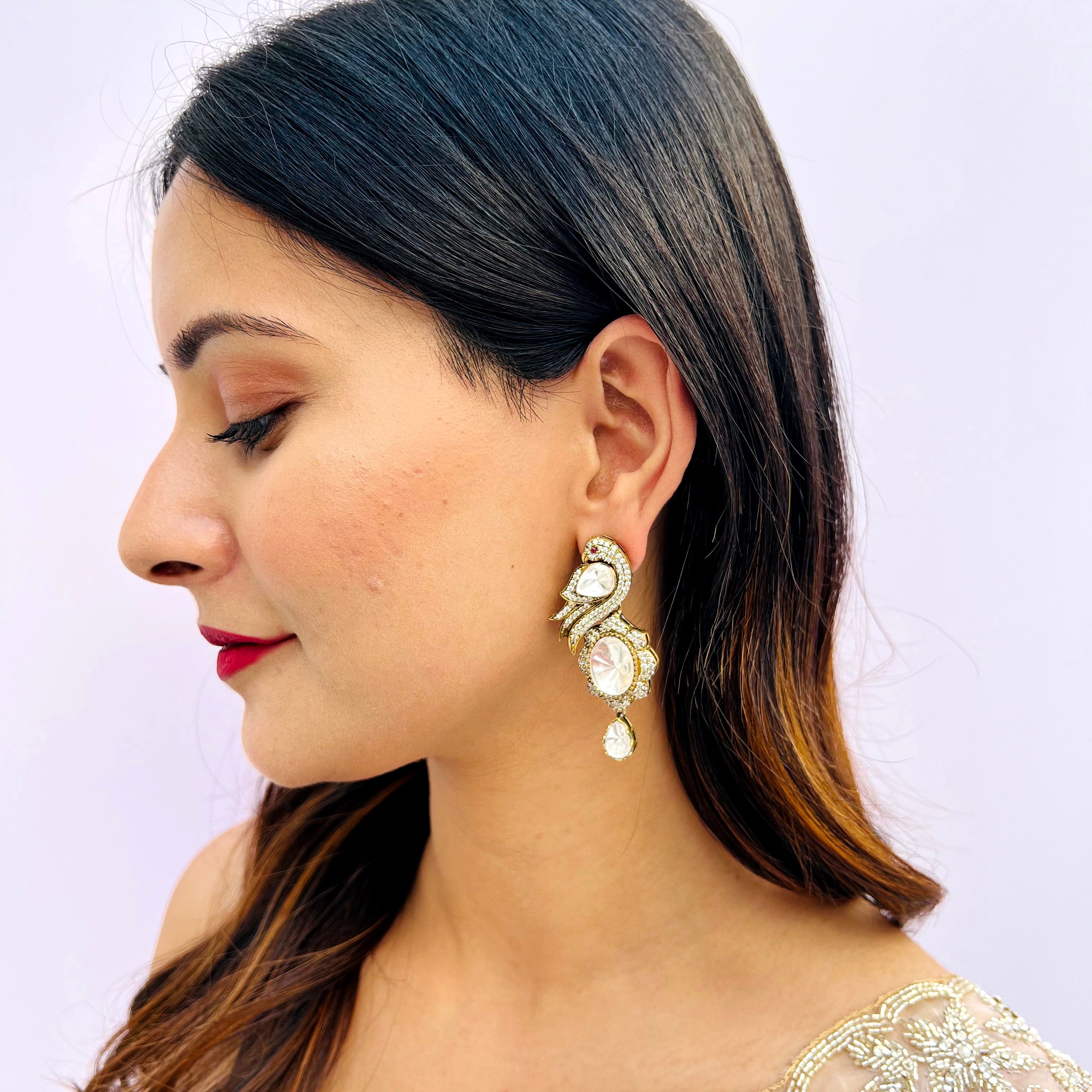 Nayaab saba polki earrings