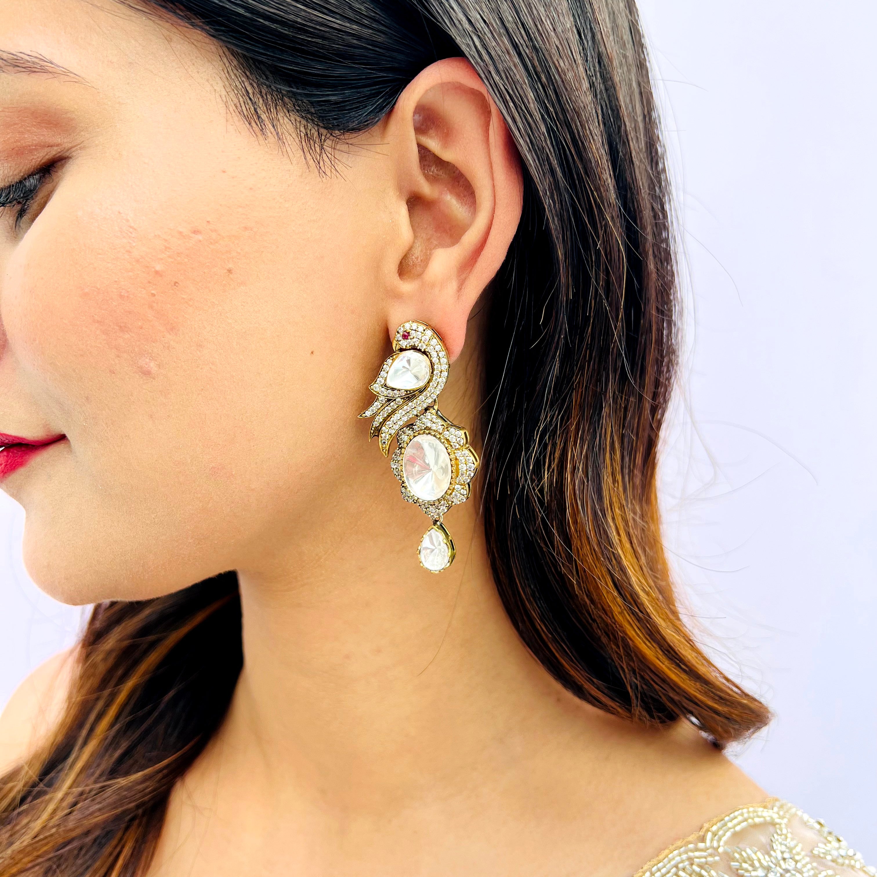 Nayaab saba polki earrings